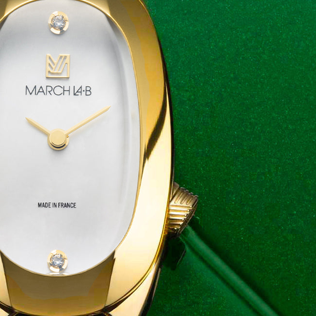 march-la-b-oblongue-nacre-or-18-carats-20-mm-montre-femme-diamants image 2