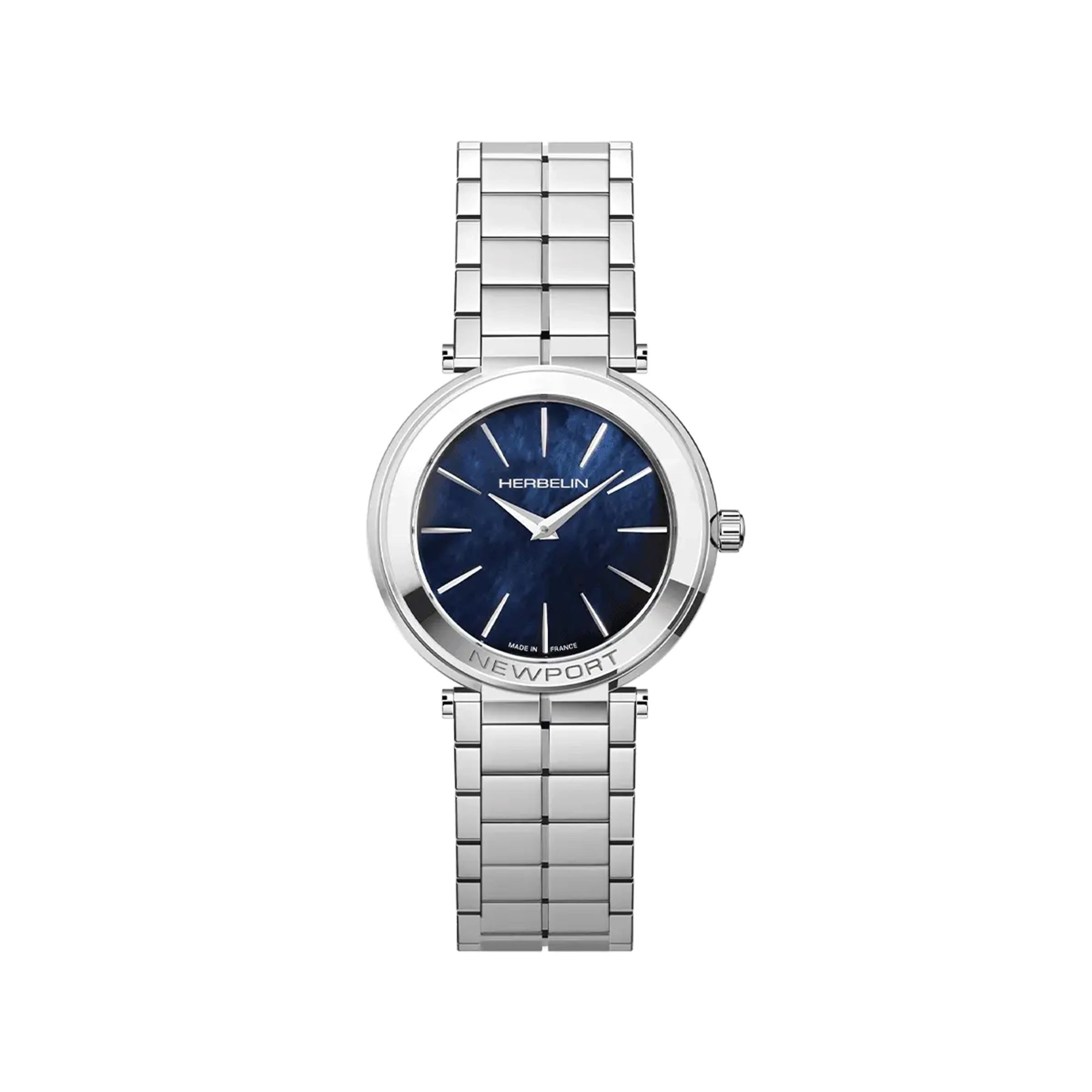 herbelin-newport-slim-femme-acier-316l-nacre-bleue-quartz image 1