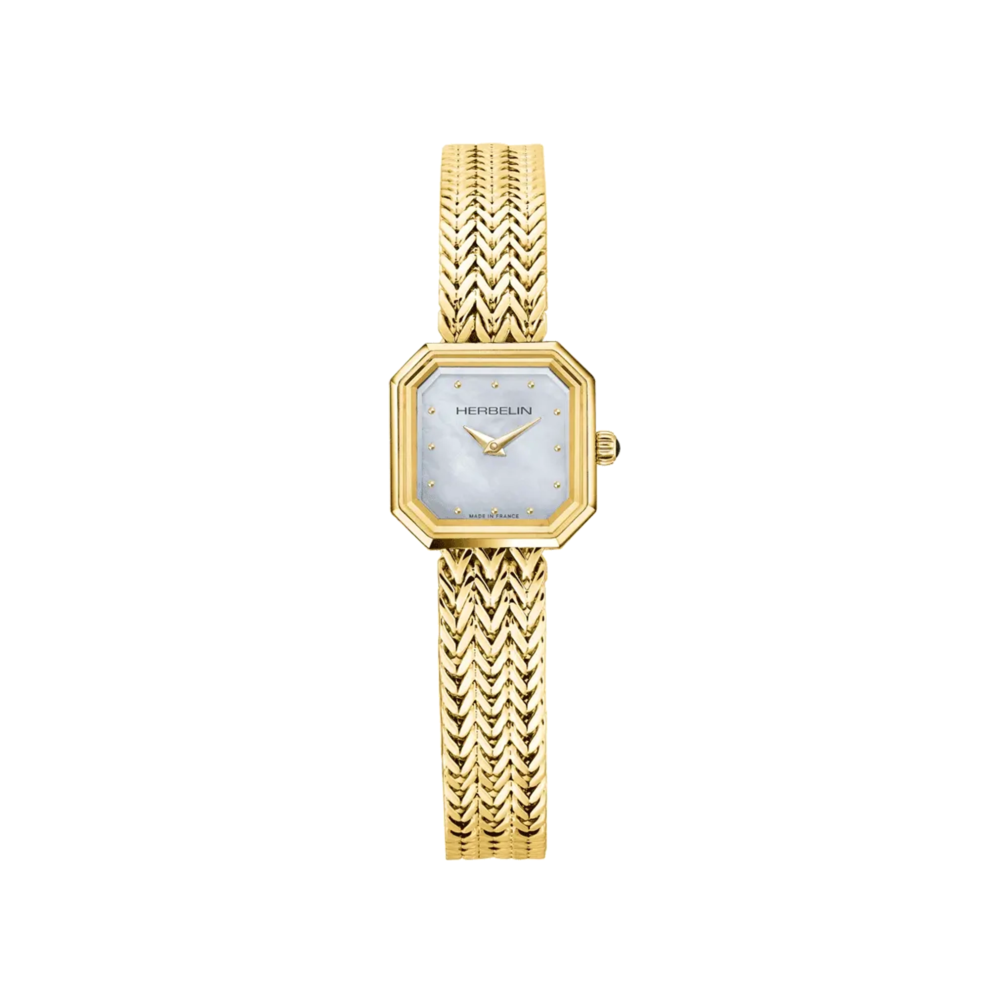 herbelin-octog-ne-montre-quartz-femme-dor-pvd-or-jaune-nacre-blanche image 1