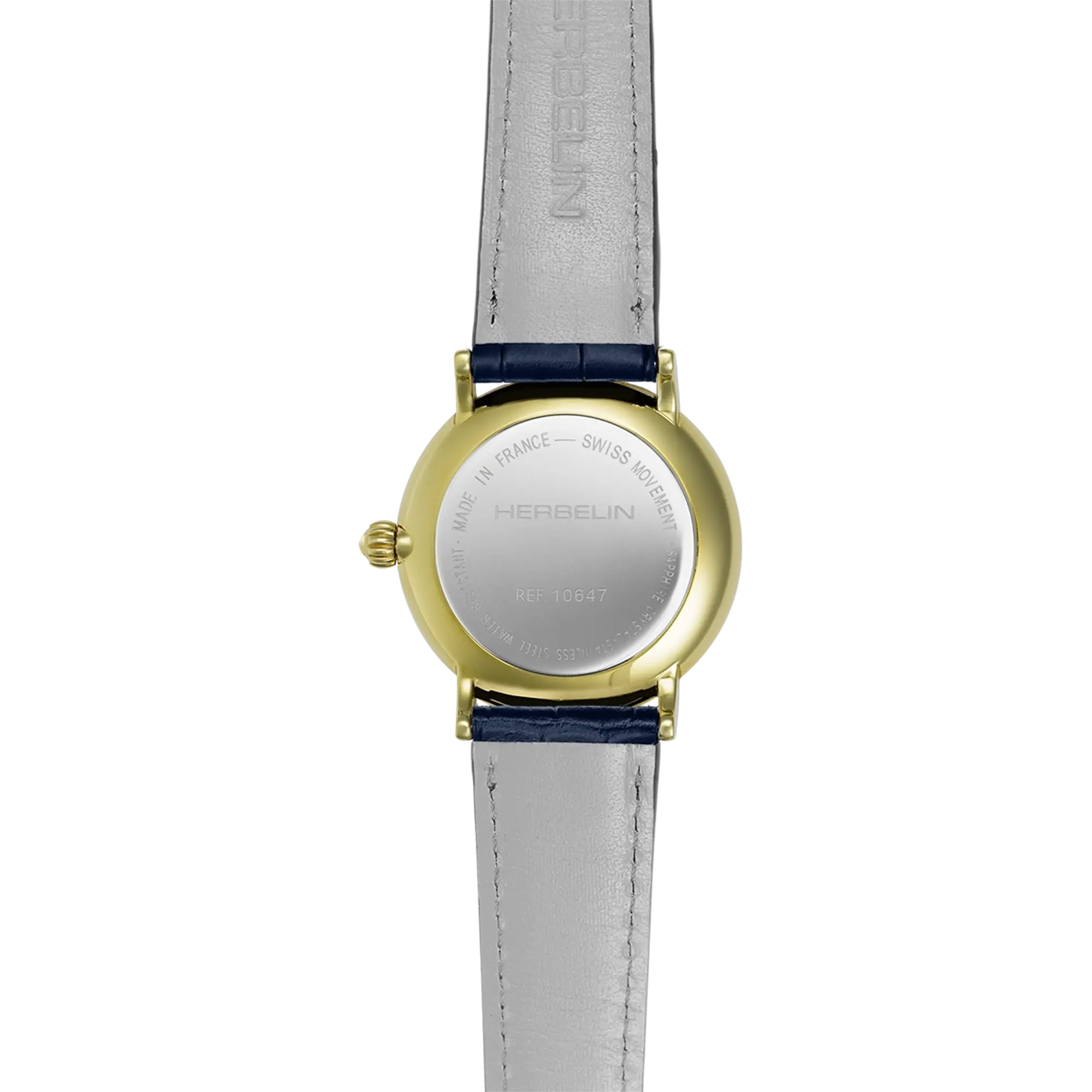 herbelin-inspiration-petite-seconde-femme-montre-bleu-or-bracelet-cuir image 4