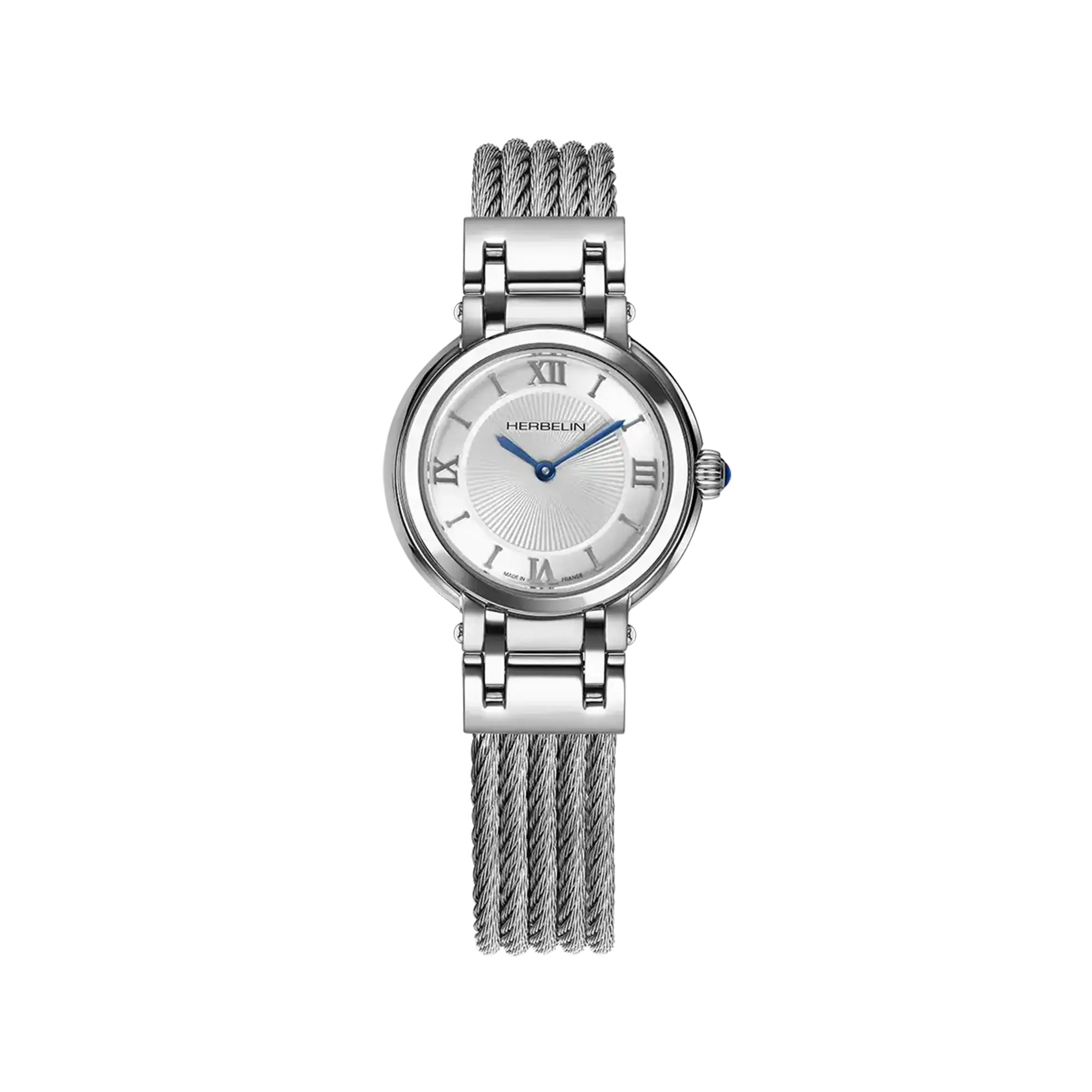 herbelin-galet-quartz-28-mm-montre-femme-blanc-argent-acier image 1