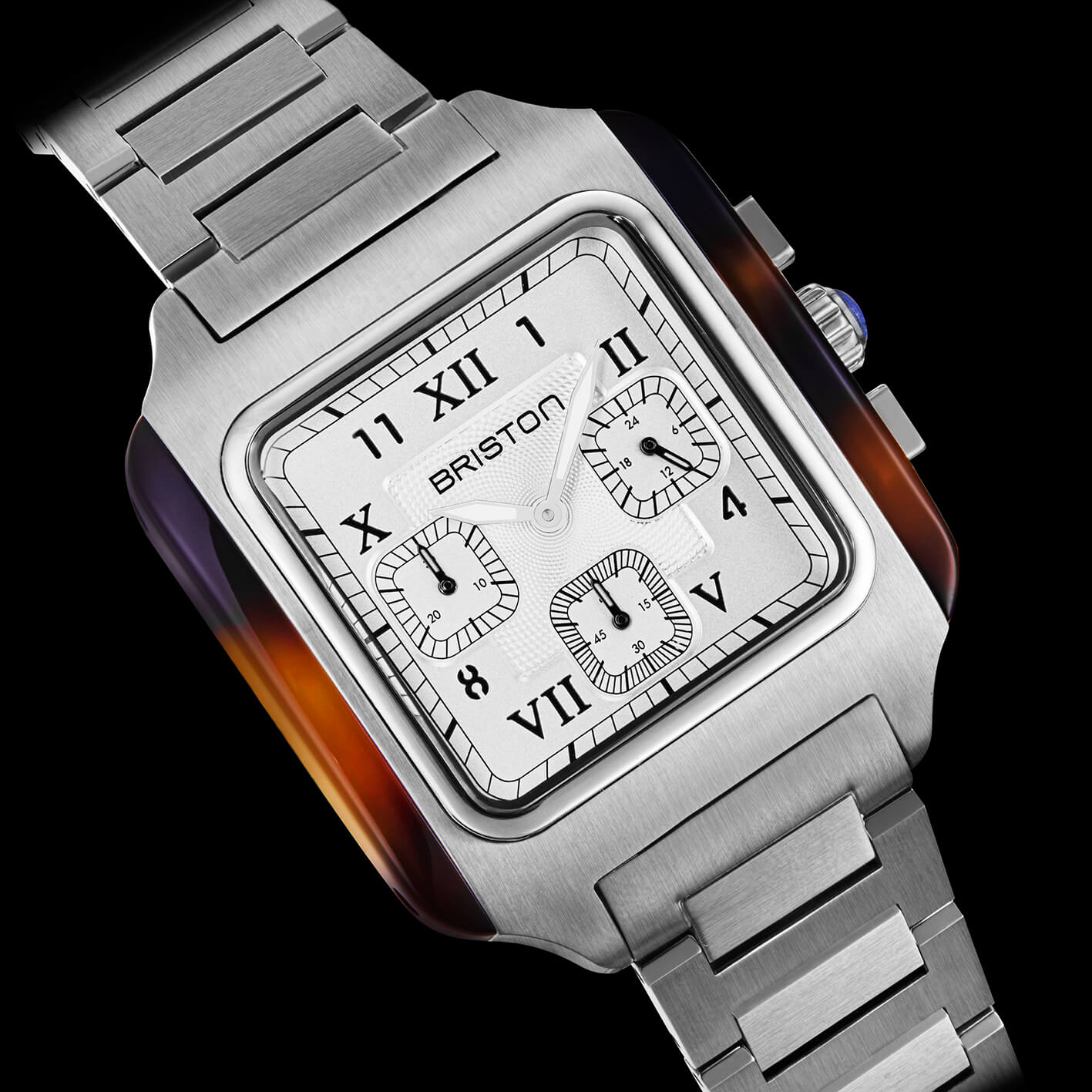 briston-streamliner-kennedy-chrono-acier-blanc-38-5-mm image 2