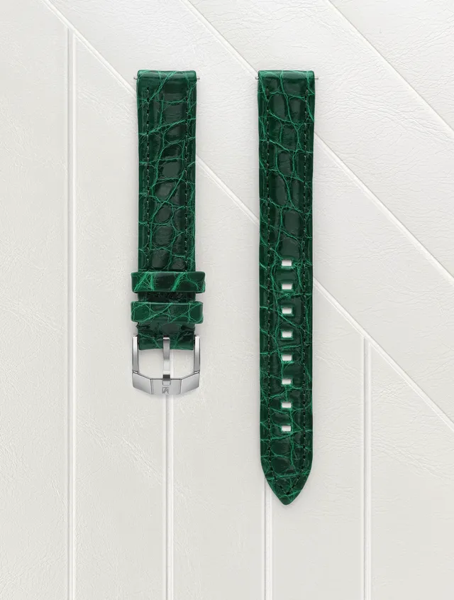march-la-b-bracelet-alligator-vert-14-mm-femme-compatible-lady-milady-mansart image 1