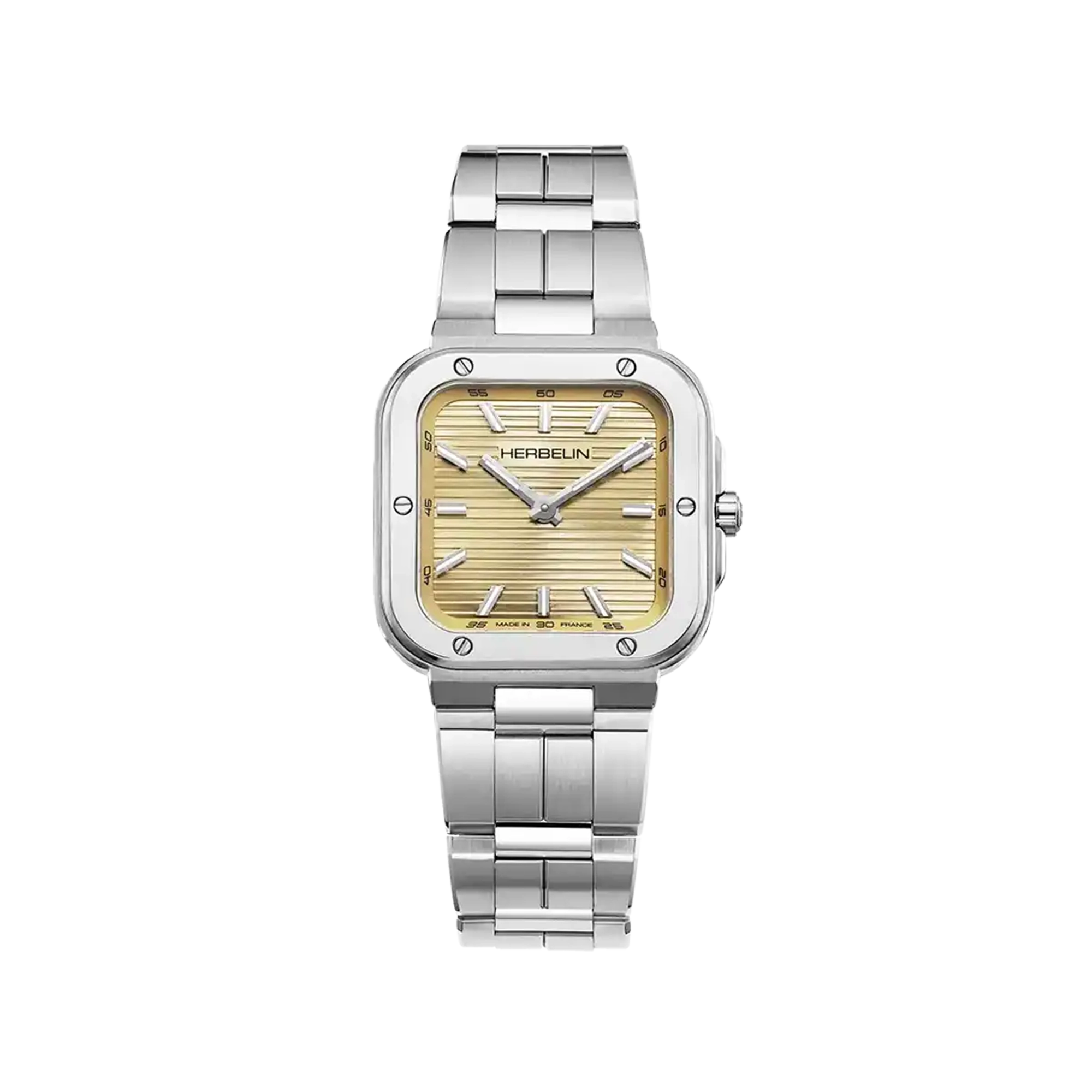 herbelin-cap-camarat-square-dame-montre-quartz-champagne-acier image 1