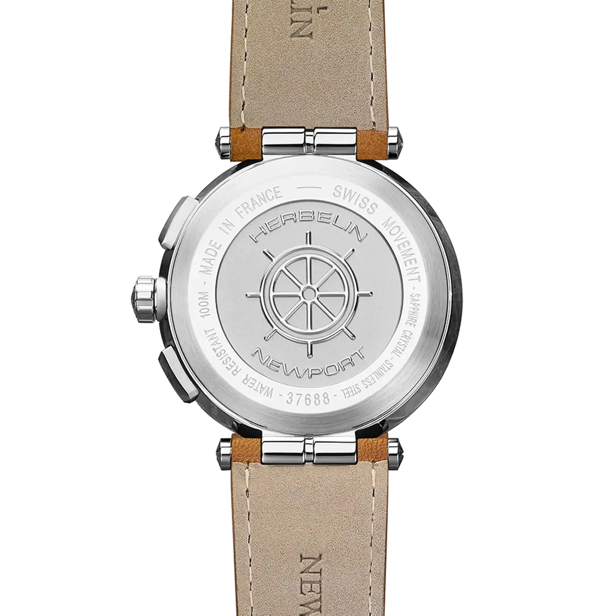 herbelin-newport-chronographe-homme-acier-cuir-camel image 4