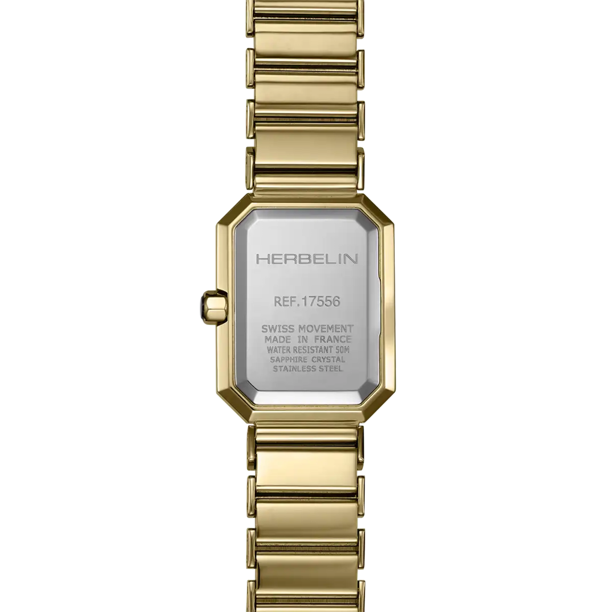 herbelin-octog-ne-quartz-montre-femme-nacre-noire-pvd-or-jaune image 3