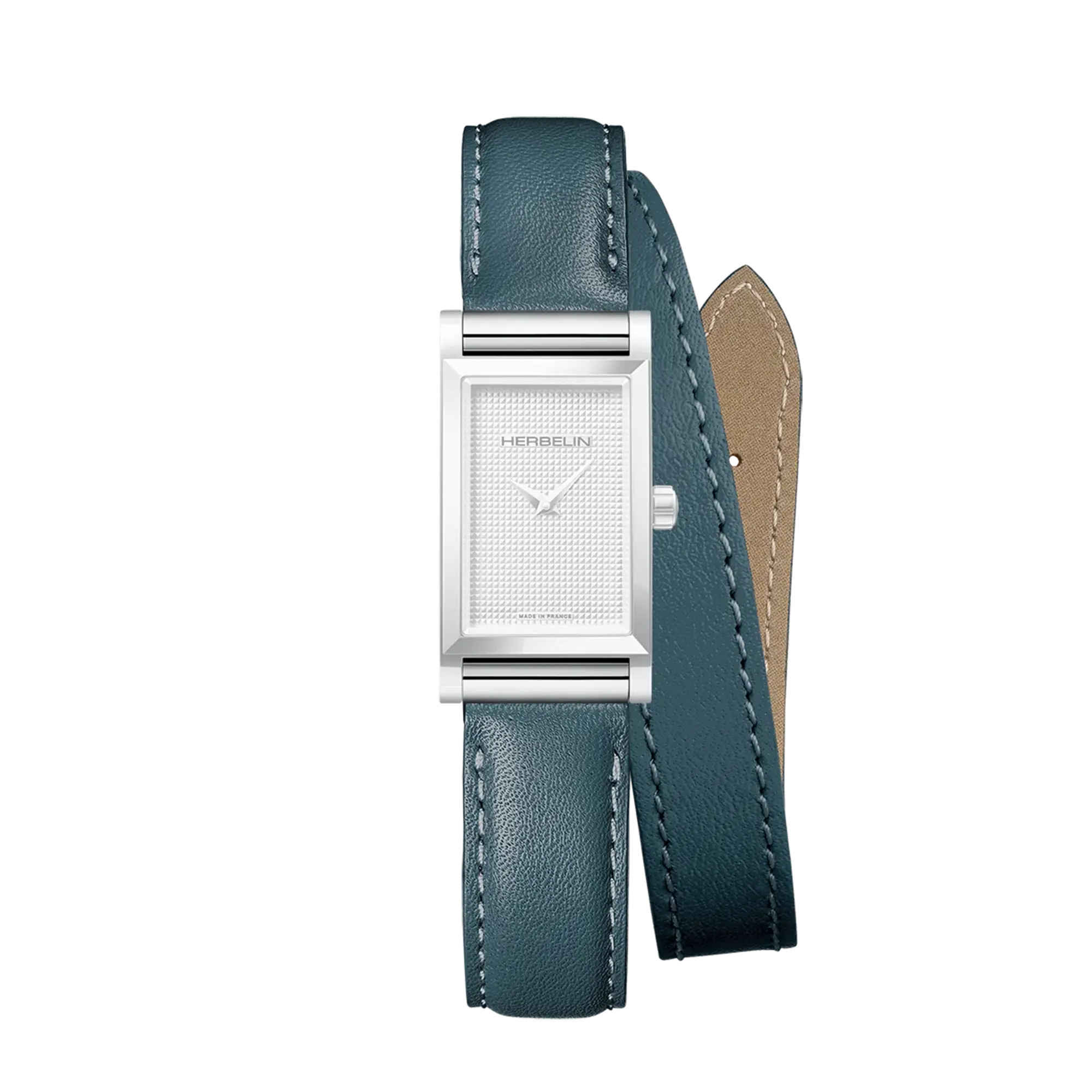 herbelin-antar-s-bracelet-double-tour-cuir-bleu-marine image 2