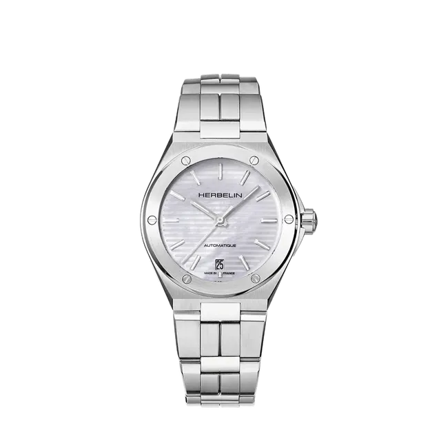 herbelin-cap-camarat-montre-automatique-femme-acier-nacre image 1
