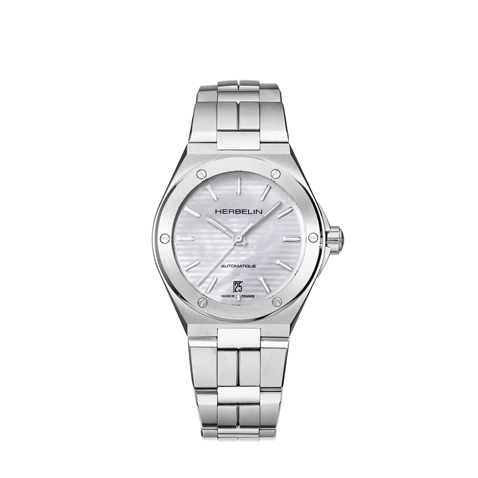 herbelin-cap-camarat-montre-automatique-femme-acier-nacre image 1