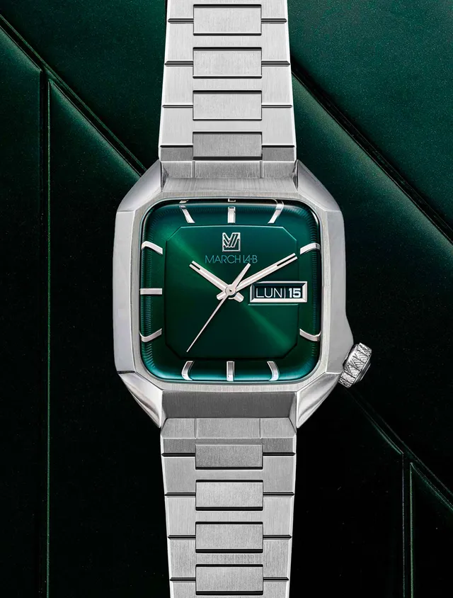 march-la-b-am2-lectrique-forest-39-mm-montre-homme-quartz-verte image 1