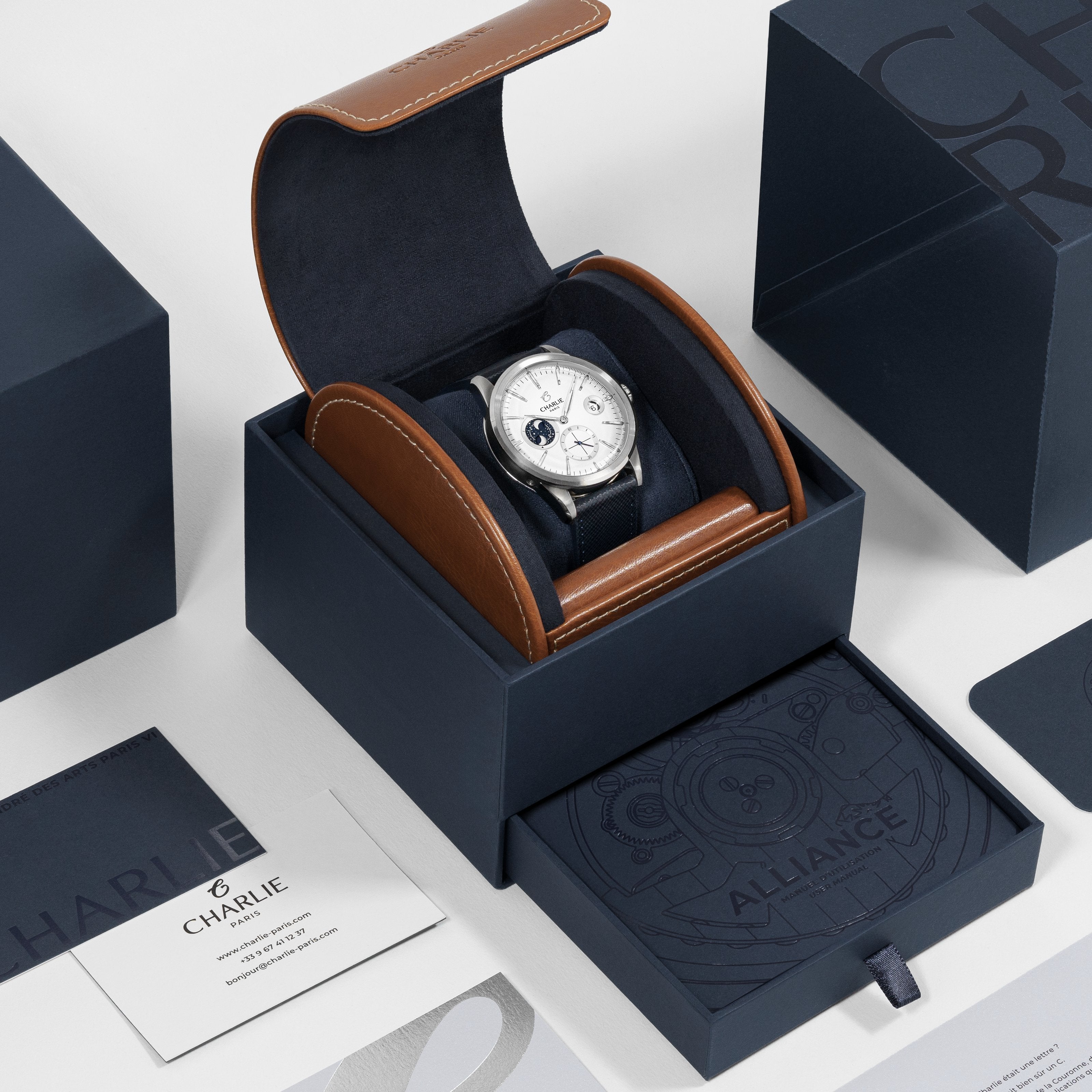 charlie-paris-alliance-phase-de-lune-blanc-montre-automatique-39mm-soprod-c105 image 2