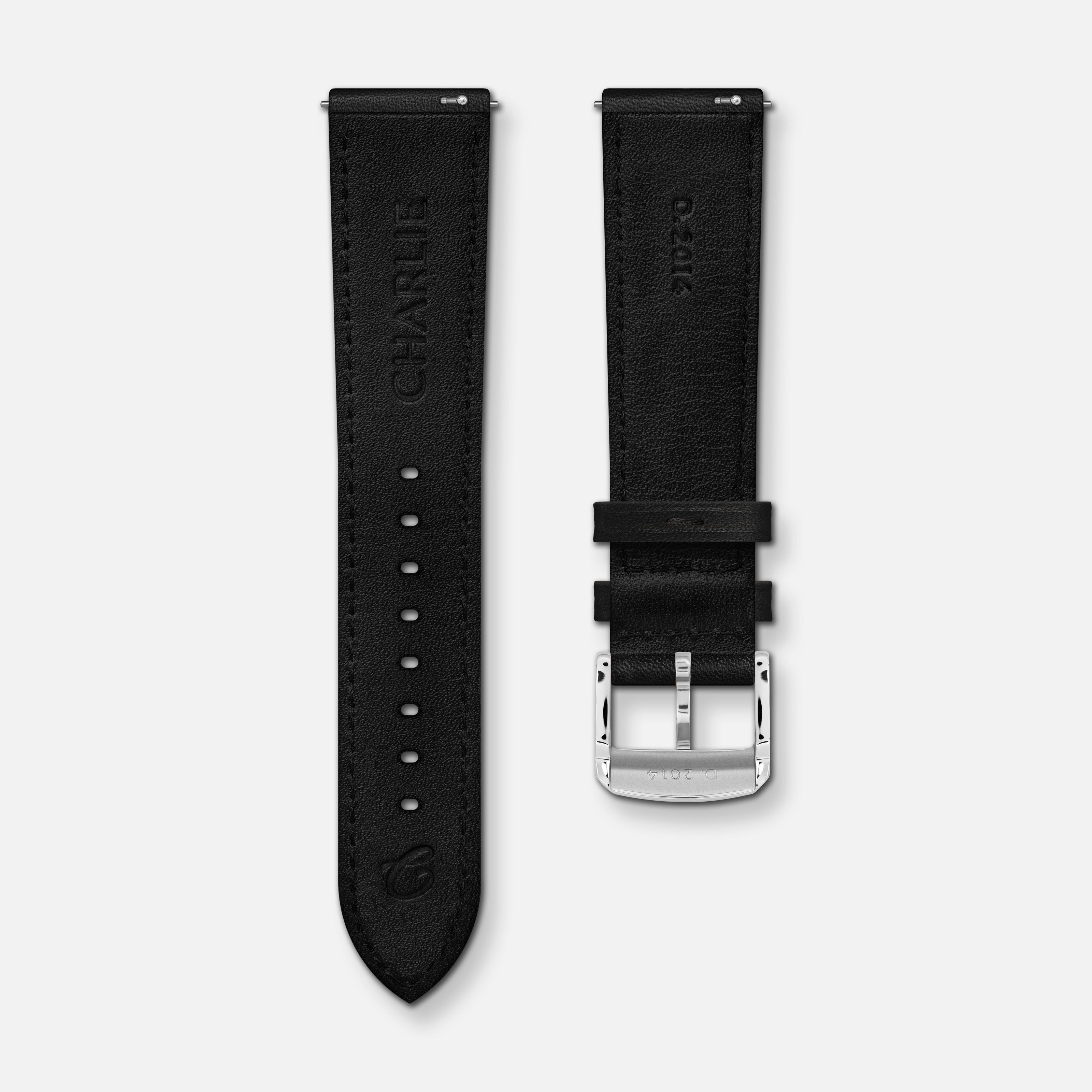charlie-paris-bracelet-montre-cuir-noir-lisse-20mm-boucle-ardillon image 3