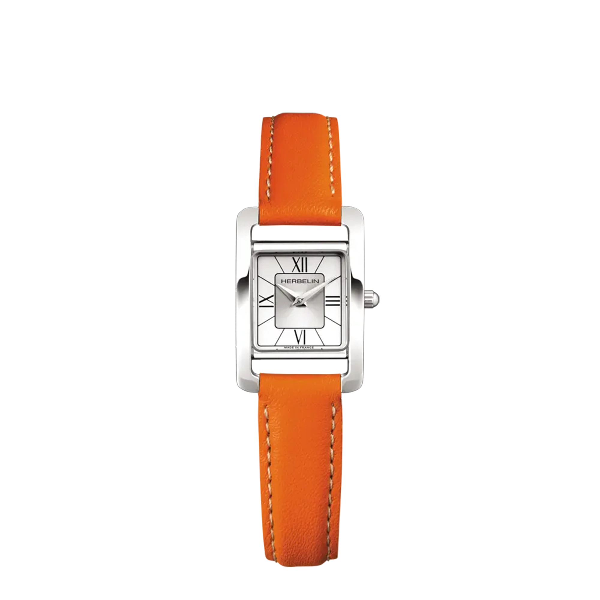 herbelin-ve-avenue-quartz-femme-acier-cuir-orange image 1