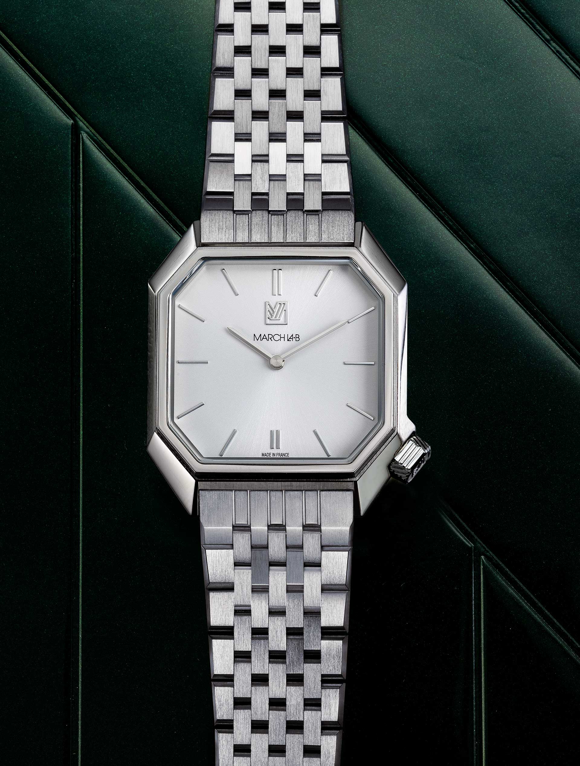 march-la-b-montre-mansart-electrique-white-34-mm-octogonale image 2