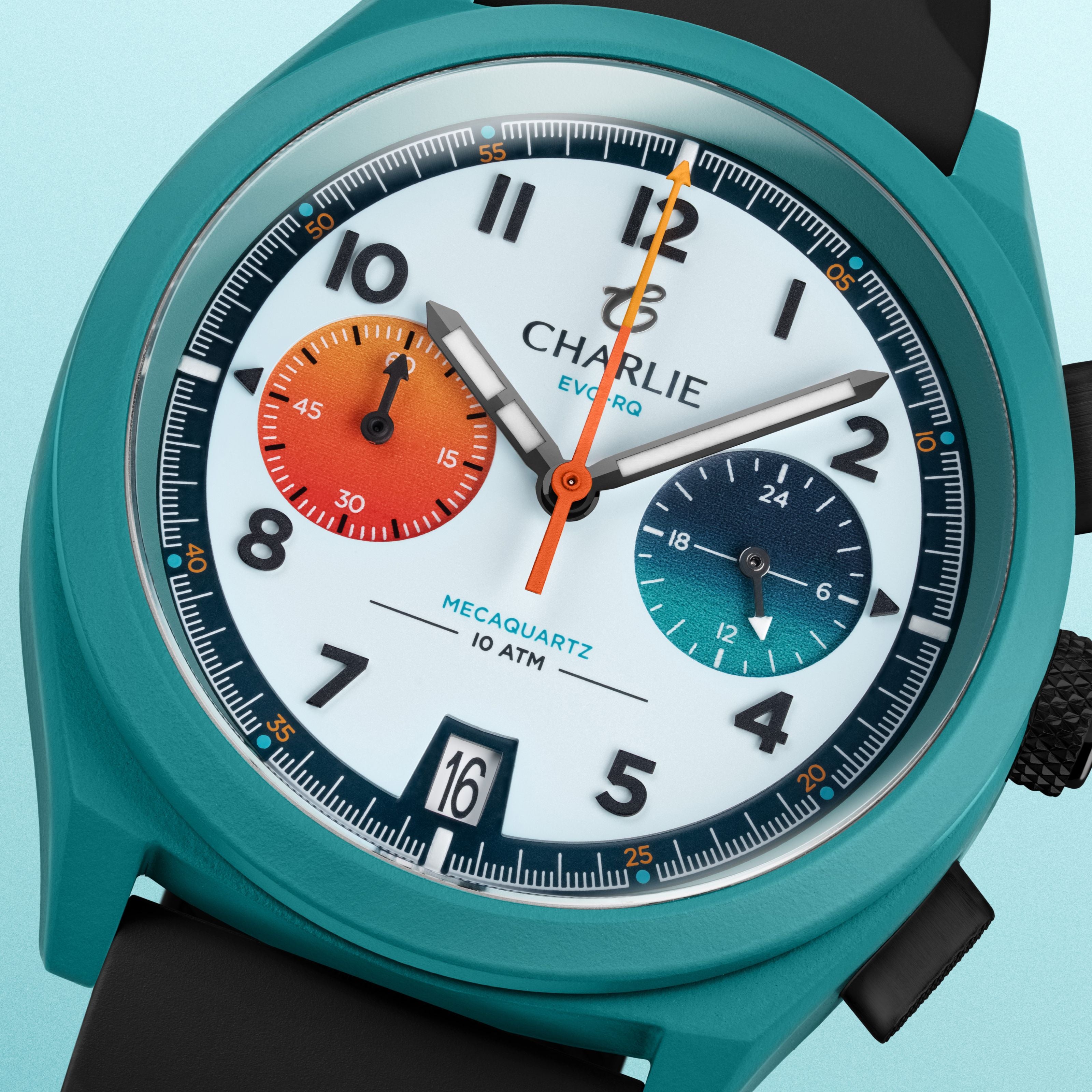 charlie-paris-grx-chronographe-evo-rq-montre-sport-homme-39mm-cerakote-turquoise image 6
