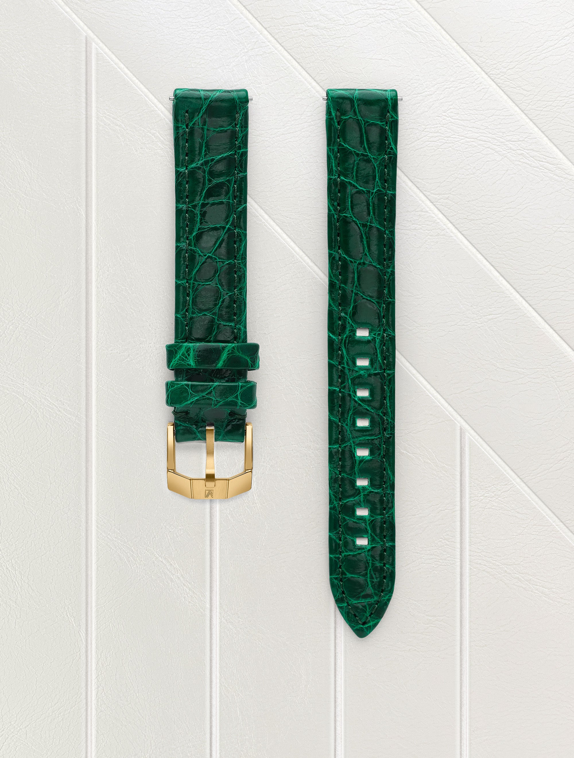 march-la-b-bracelet-alligator-vert-14-mm-femme-compatible-lady-milady-mansart image 2