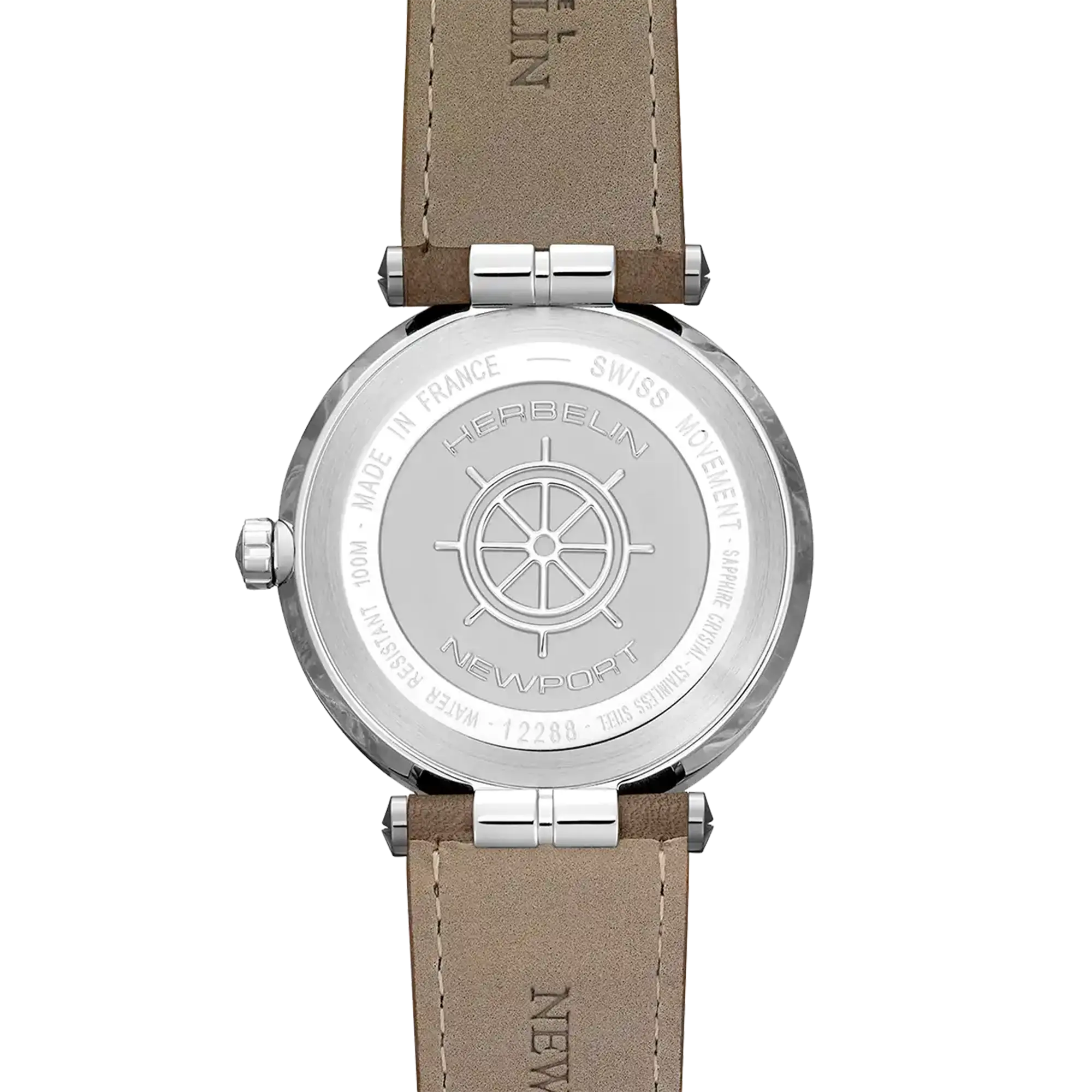 herbelin-newport-quartz-montre-homme-brun-cuir-brun image 4