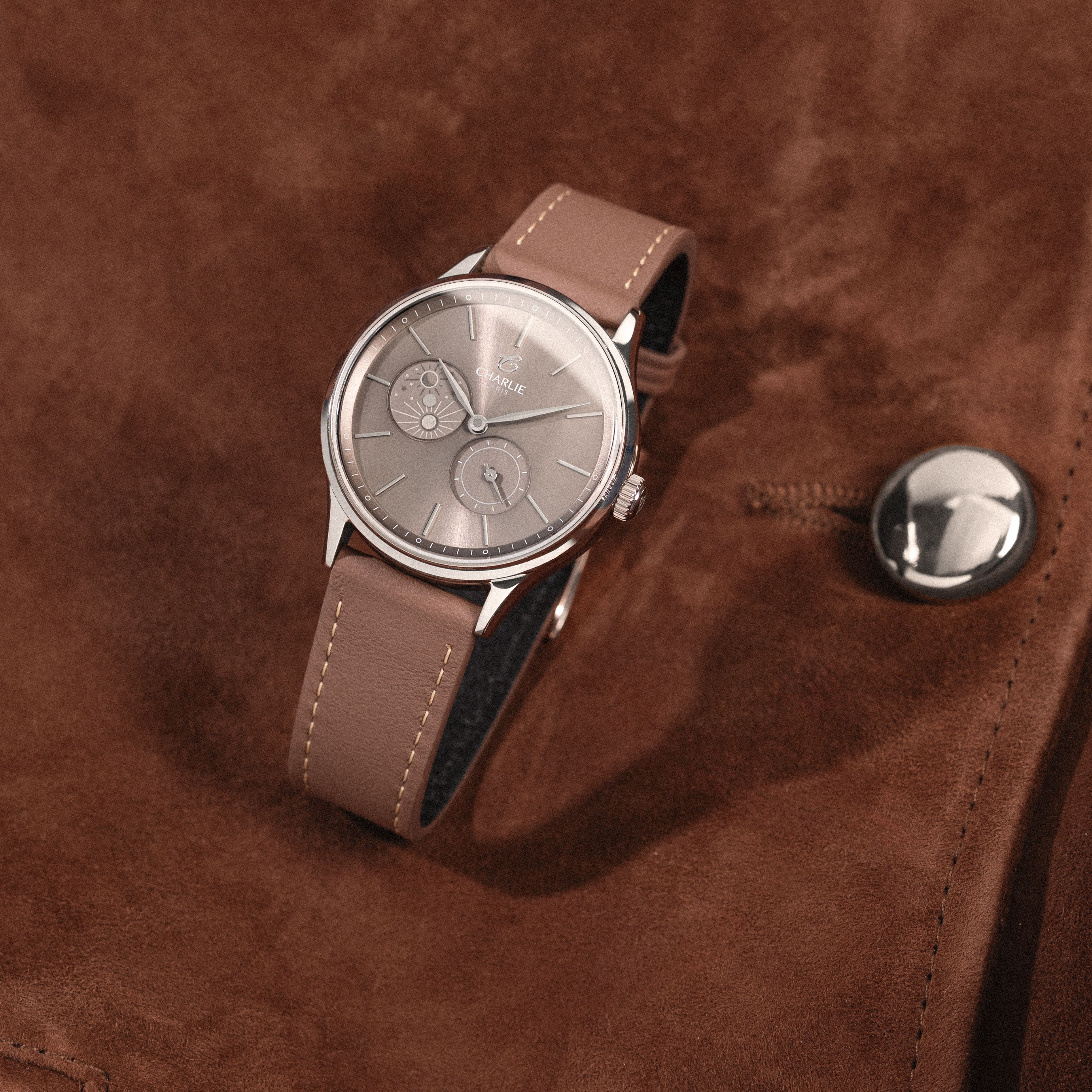 charlie-paris-bracelet-montre-cuir-taupe-18mm image 2