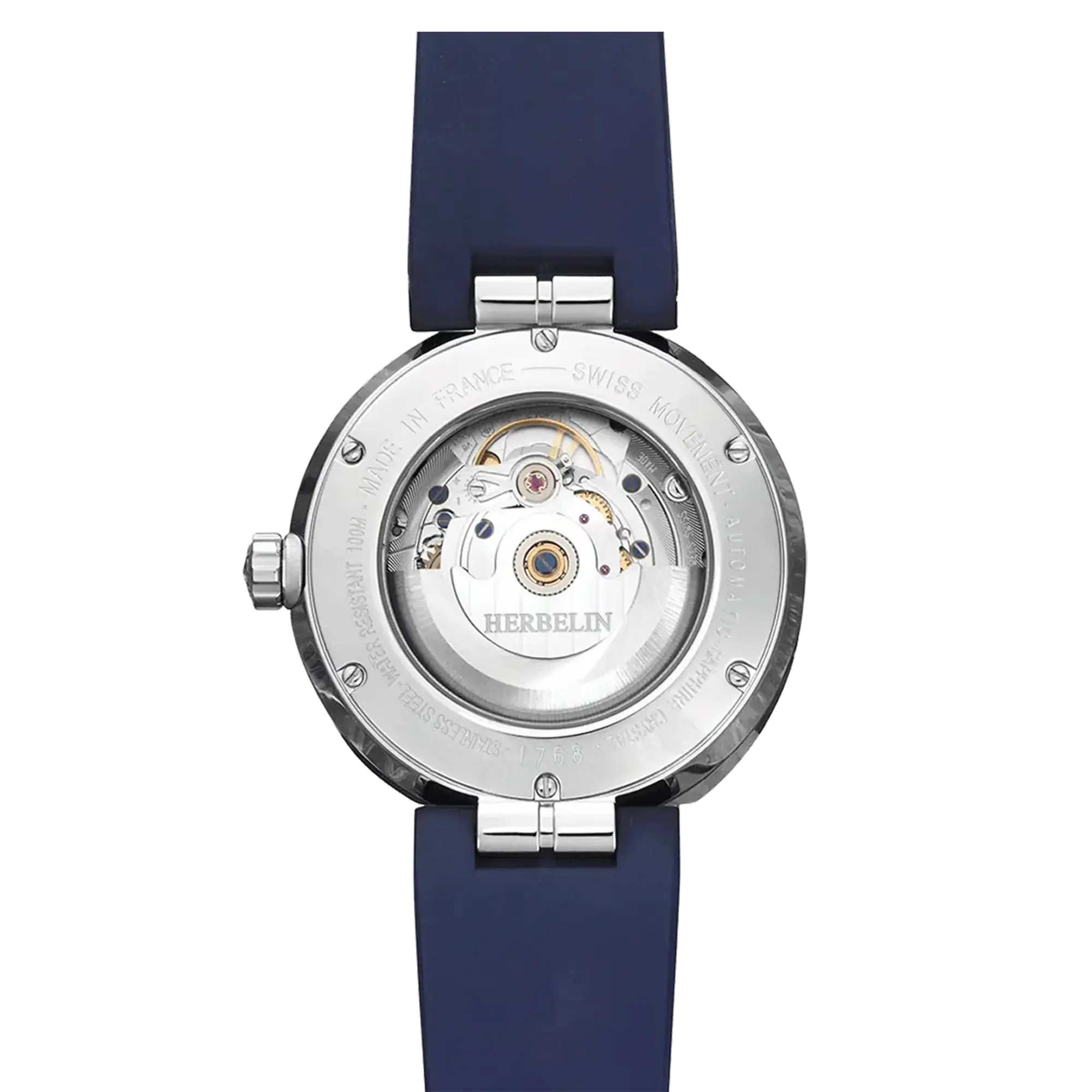 herbelin-newport-automatique-homme-bleu-acier-caoutchouc-fkm image 3