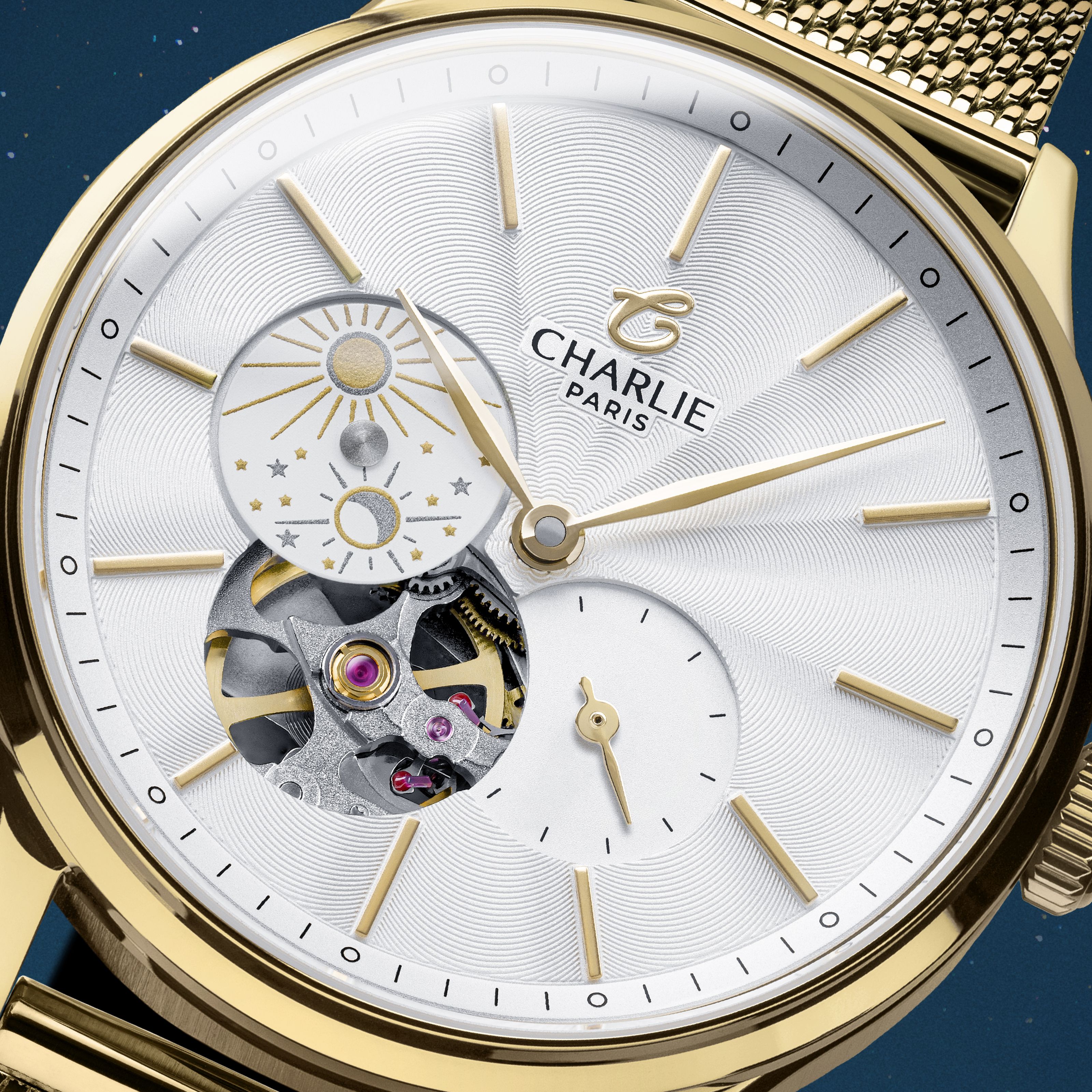 charlie-paris-initial-36-c-ur-ouvert-jour-nuit-montre-automatique-femme-36-mm-do-2 image 2