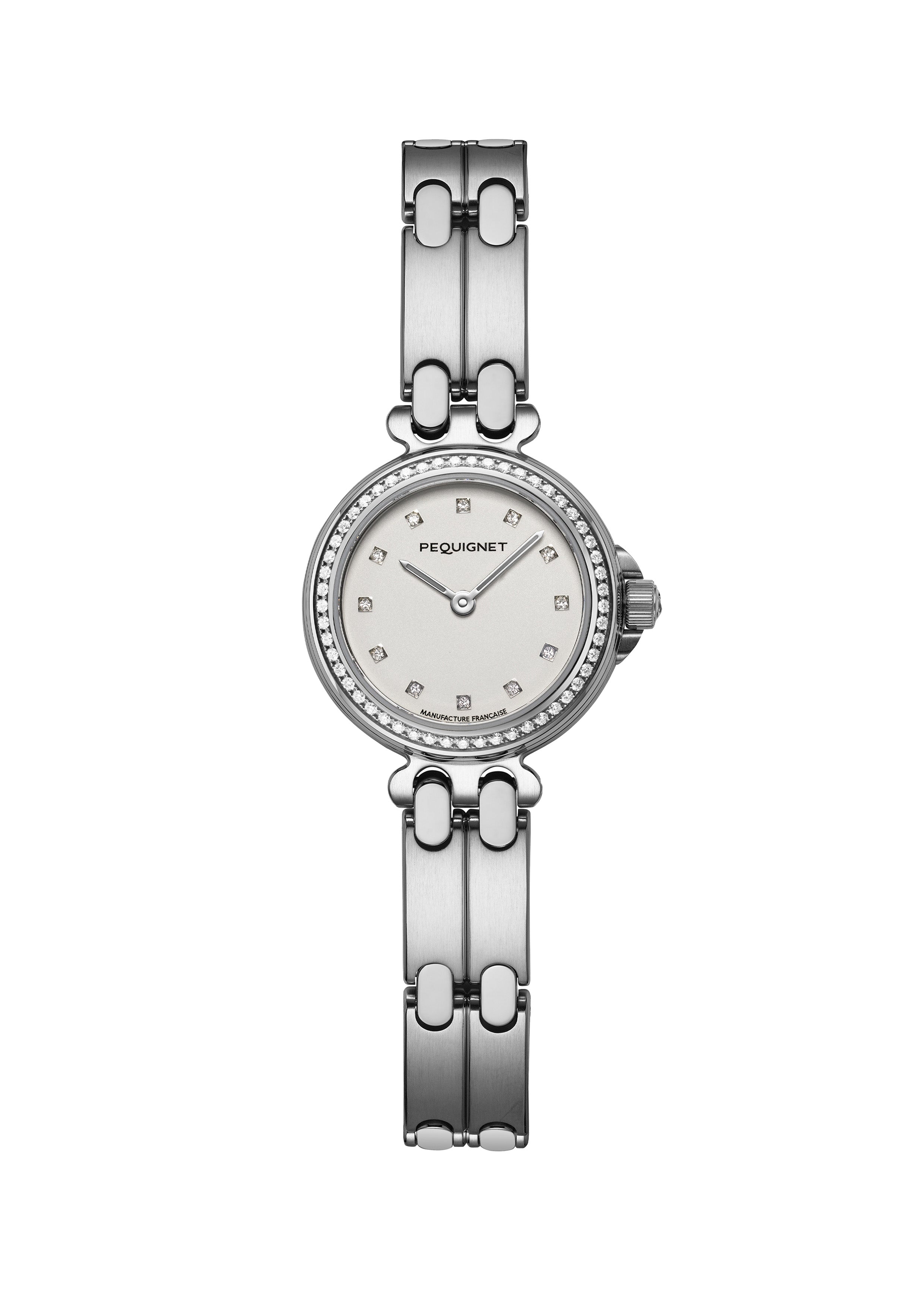 pequignet-moorea-25-mm-cadran-opalin-lunette-55-diamants-montre-femme-quartz image 1