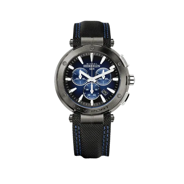 herbelin-newport-chronographe-quartz-acier-pvd-noir-homme image 1