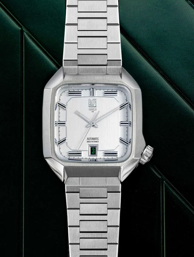march-la-b-am2-automatique-steel-39-mm-cadran-blanc-montre-homme image 1