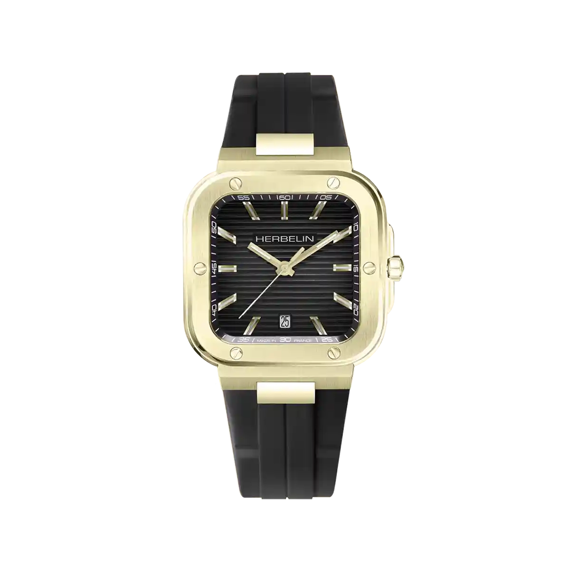 herbelin-cap-camarat-square-montre-homme-quartz-noir-pvd-or-1n-fkm image 1