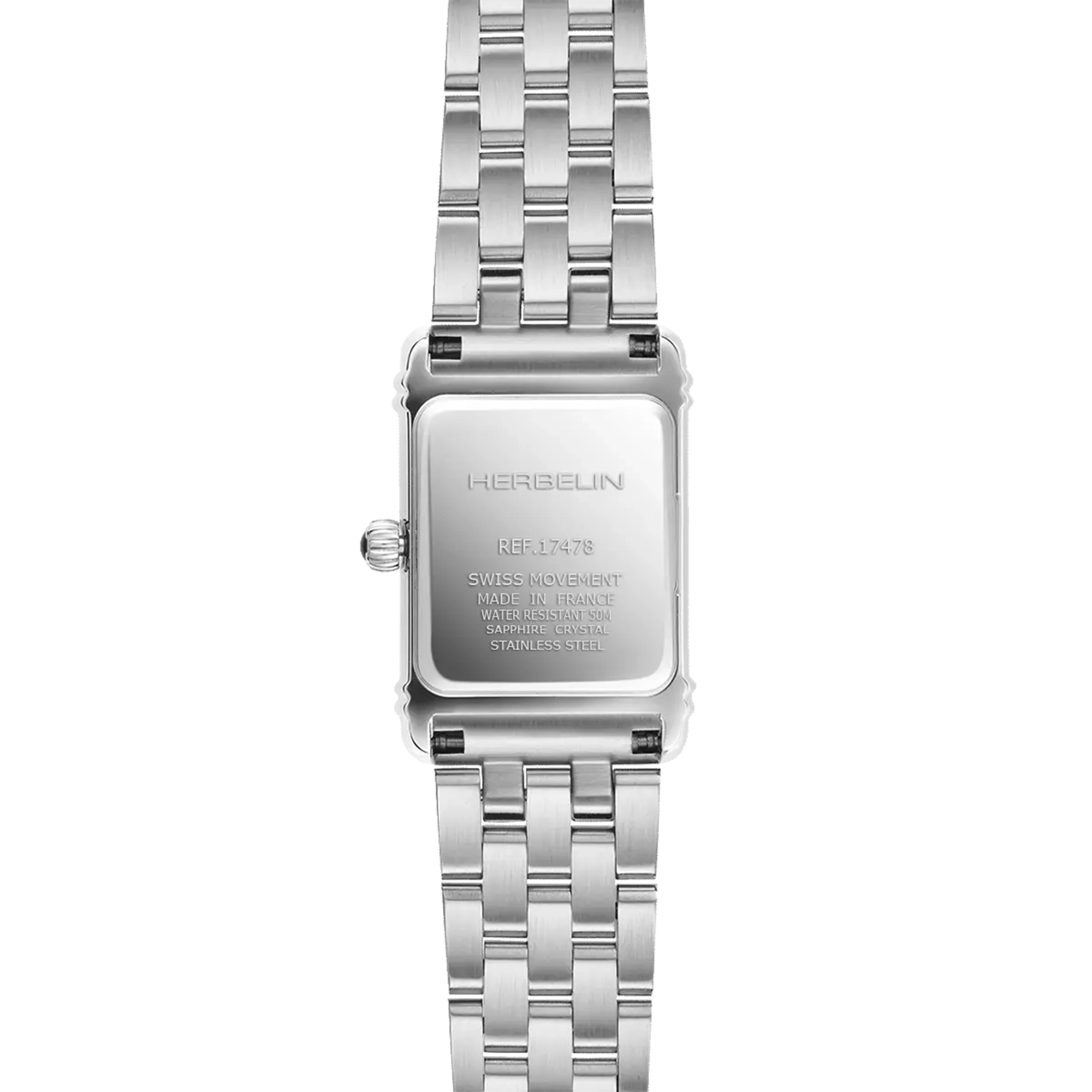 herbelin-art-d-co-quartz-acier-montre-femme-argent-bross image 4