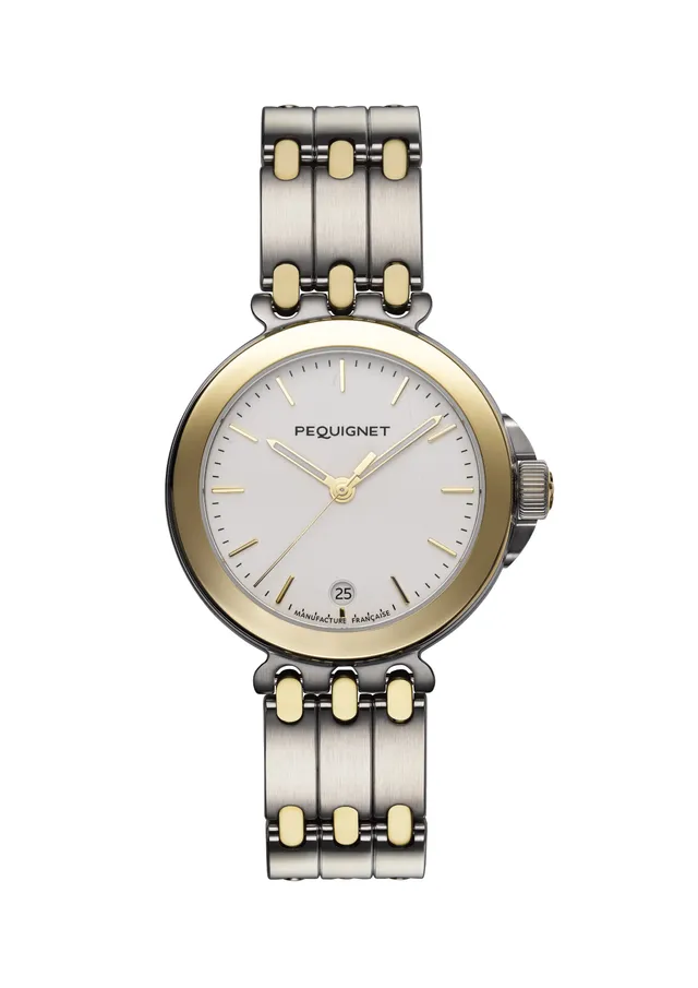pequignet-moorea-38-5-mm-or-et-acier-montre-manufacture-calibre-initial image 1