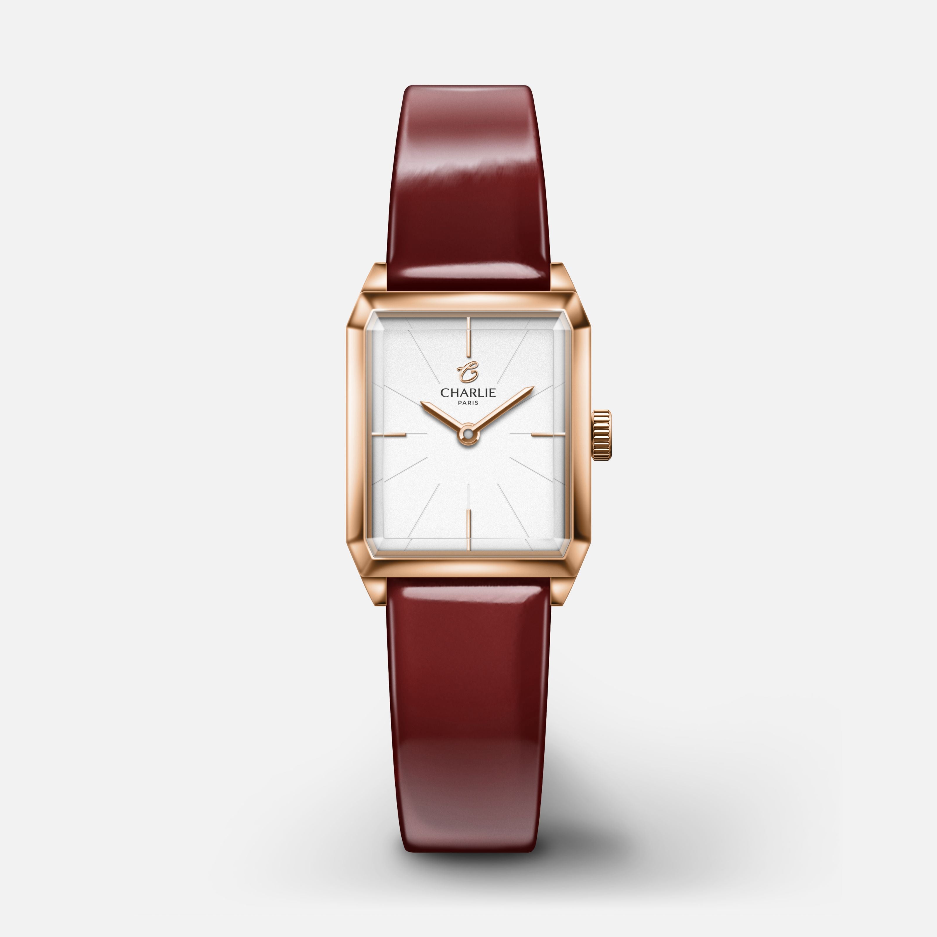 charlie-paris-bracelet-cuir-vernis-bordeaux-14mm-initial image 6