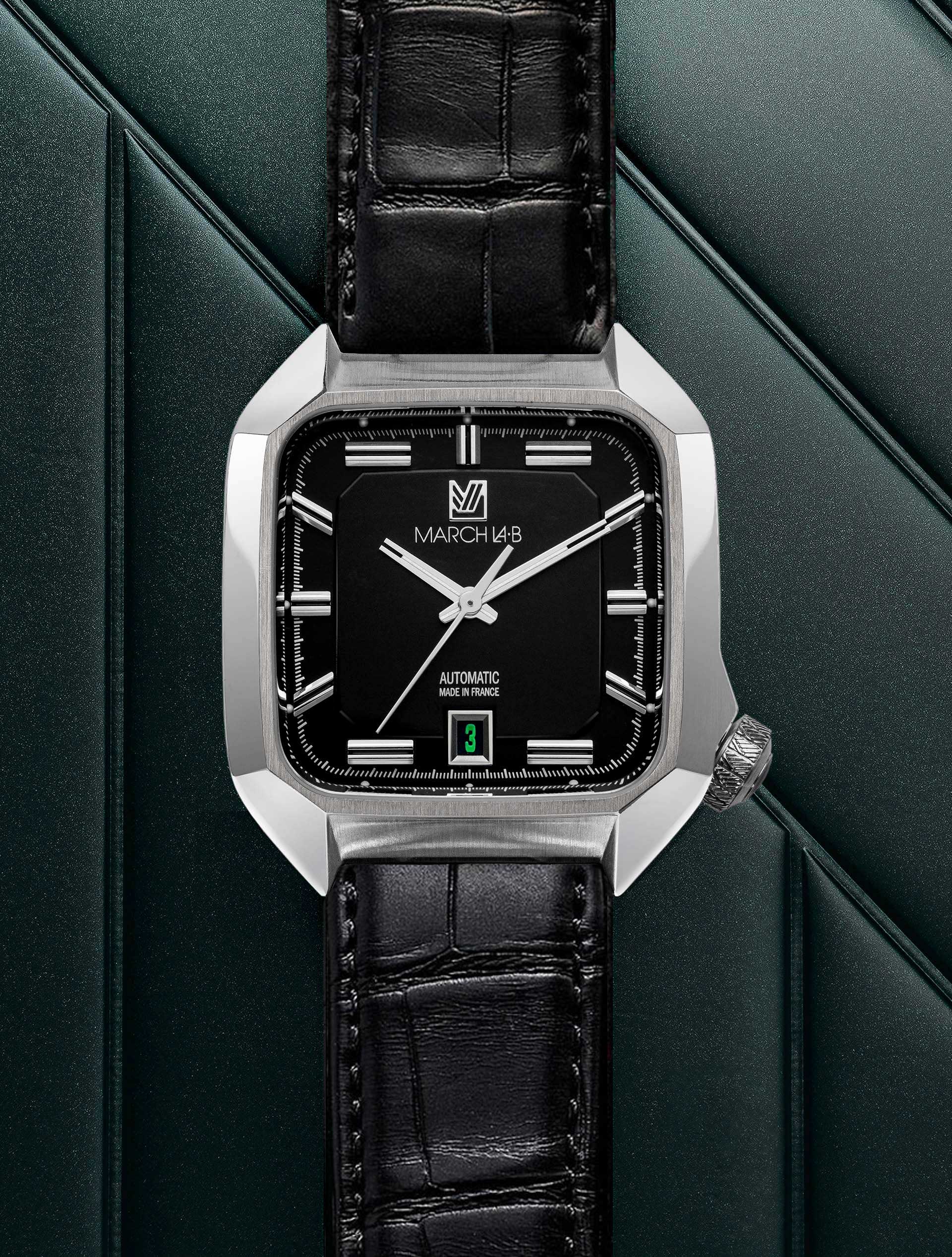march-la-b-am2-automatique-montre-octogonale-39-mm-cadran-black image 2
