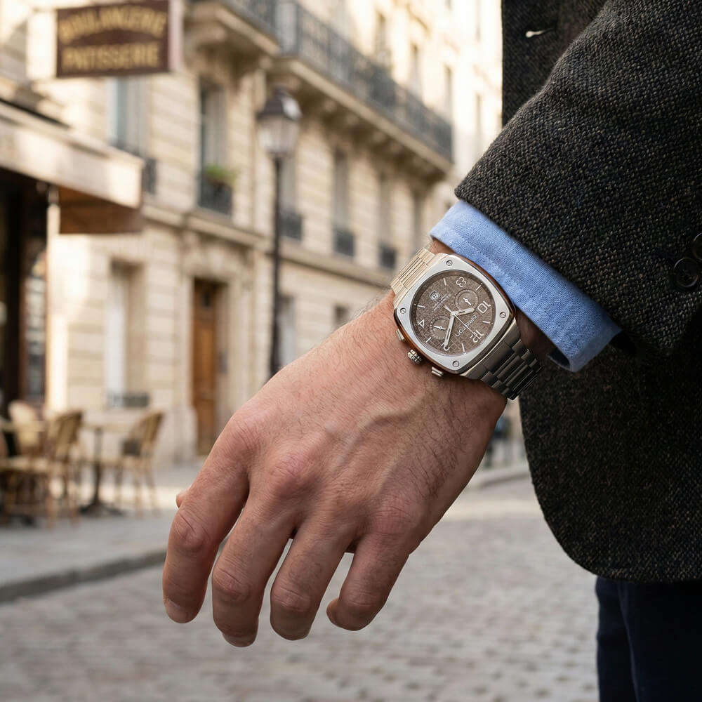 briston-streamliner-urban-chronographe-42-mm-acier-gris-taupe image 2