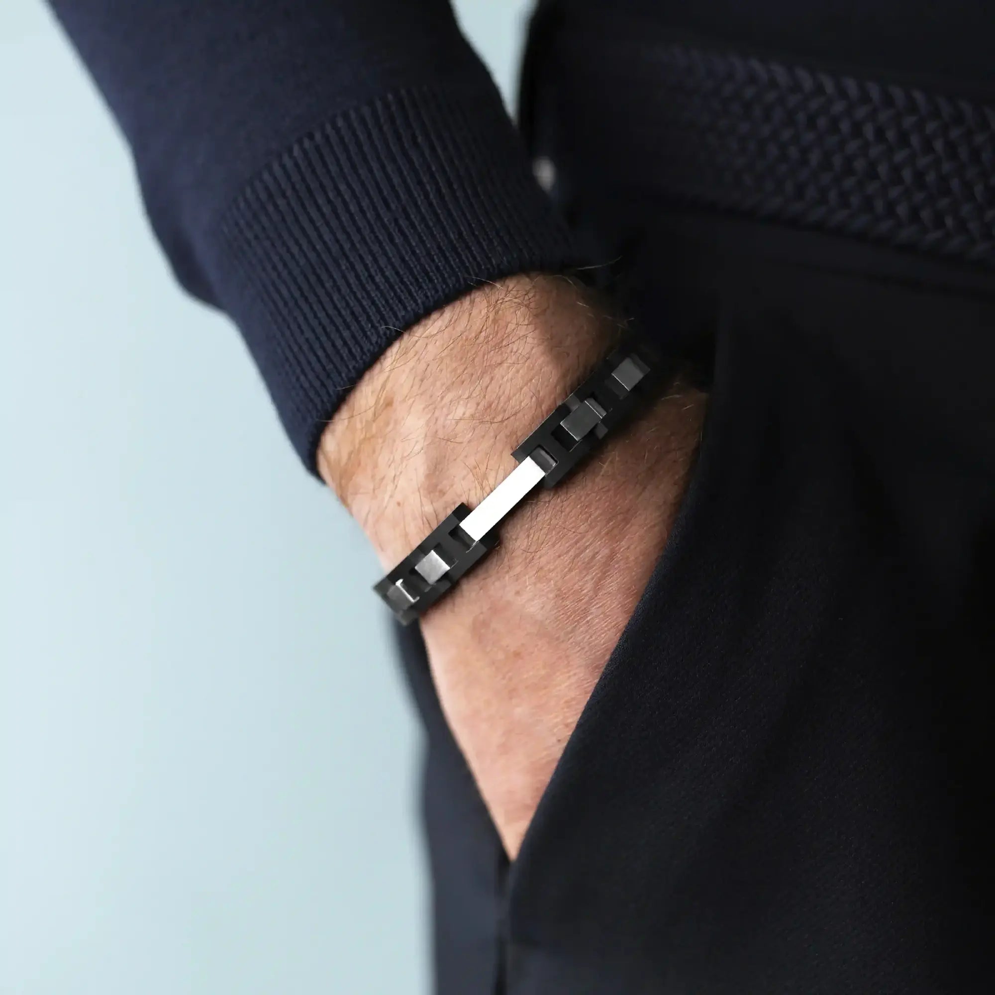 herbelin-bracelet-cap-camarat-bijou-homme-acier-c-ramique-noire image 2