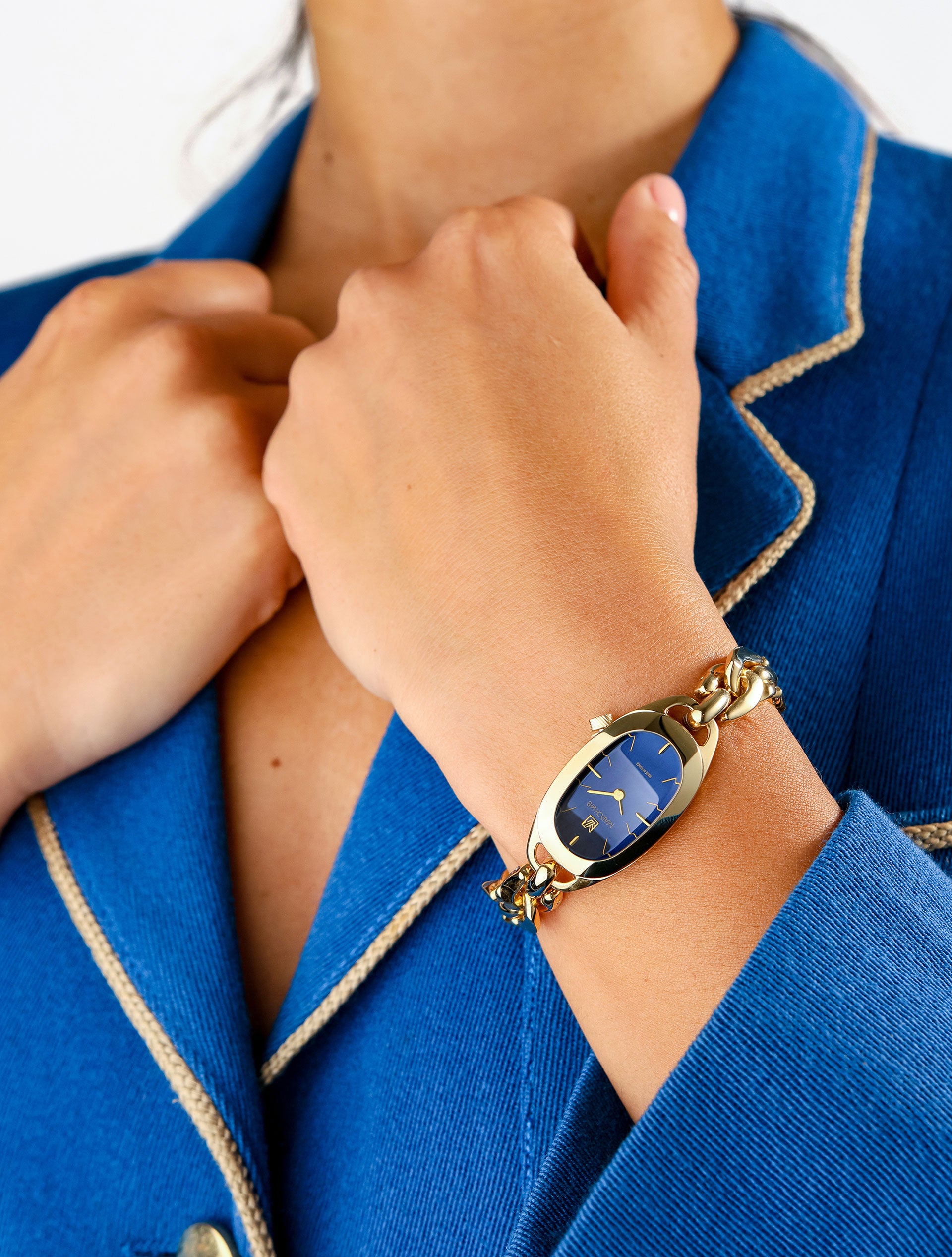 march-la-b-oblongue-amiral-montre-femme-ovale-20-mm-bijou image 2