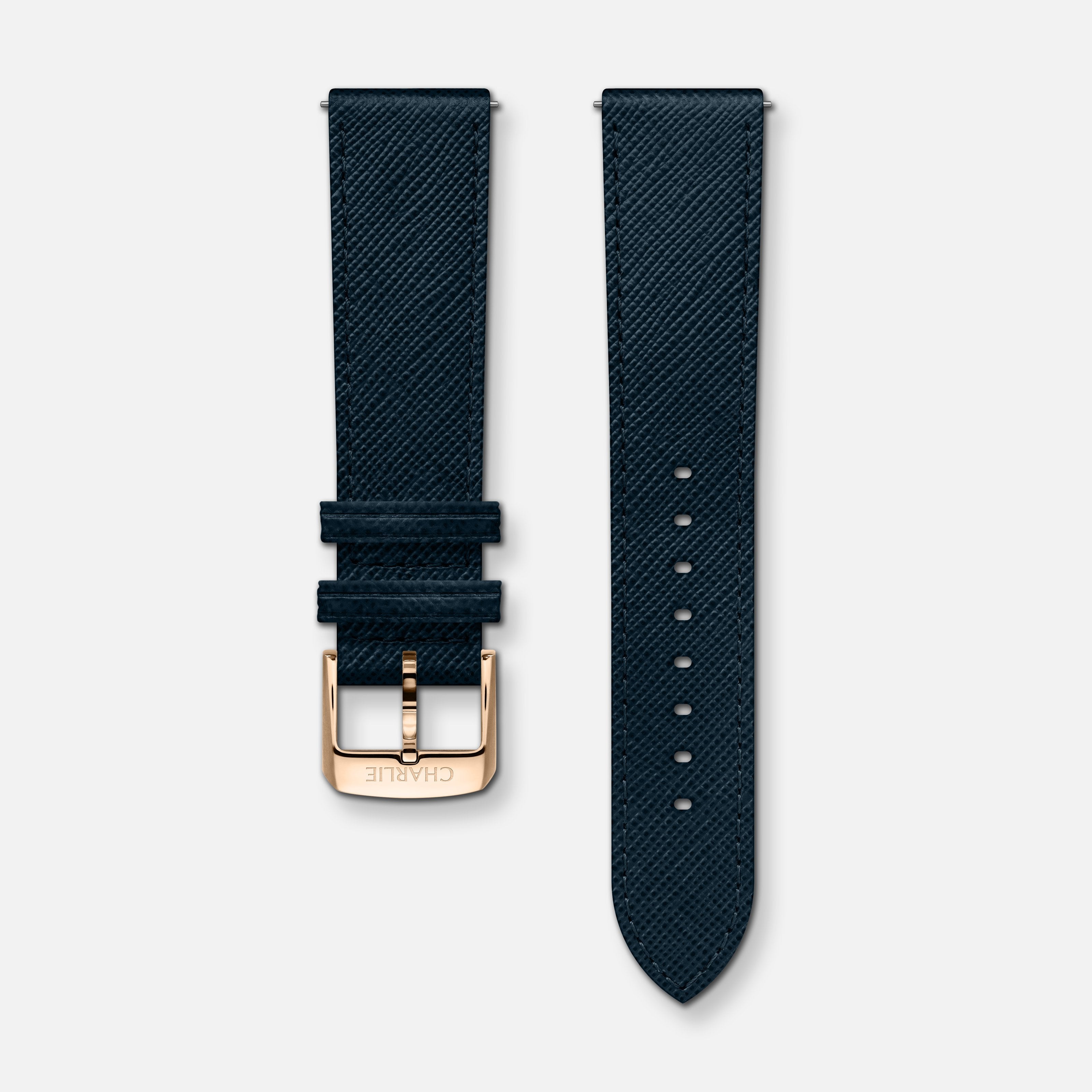 charlie-paris-bracelet-cuir-saffiano-bleu-20mm-initial-horizon image 3