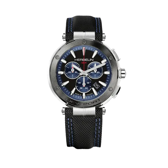 herbelin-newport-montre-chronographe-quartz-acier-pvd-noir-homme image 1