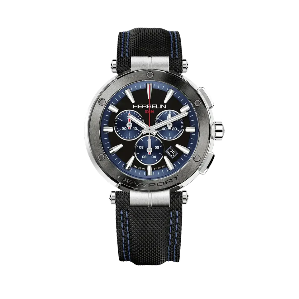 herbelin-newport-montre-chronographe-quartz-acier-pvd-noir-homme image 1