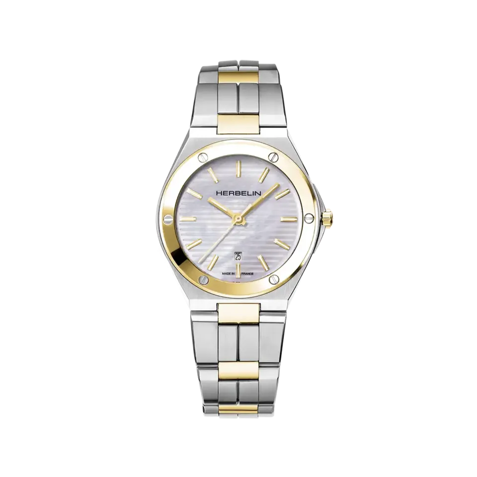 herbelin-cap-camarat-montre-quartz-femme-bicolore-nacre-acier image 1