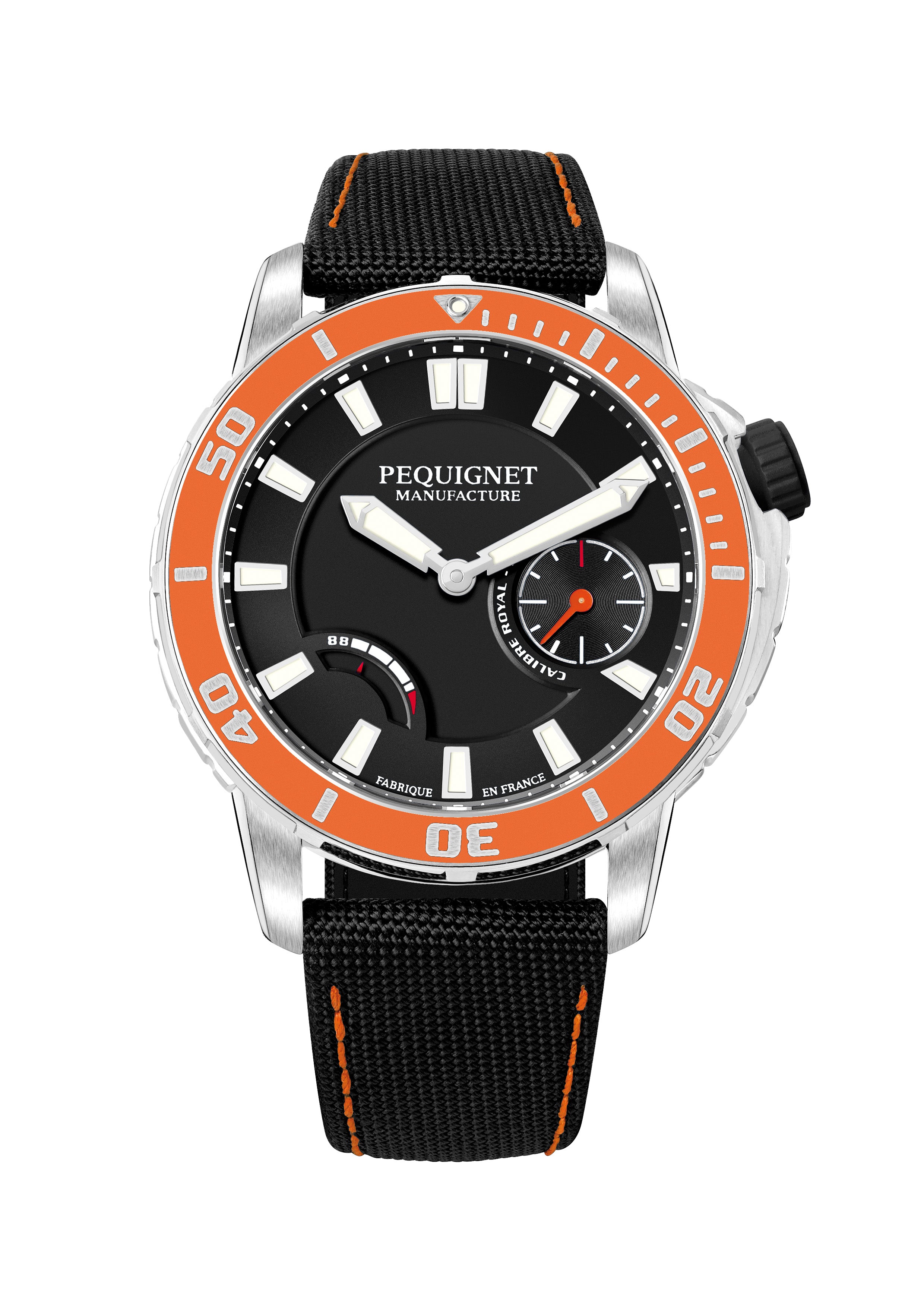 pequignet-extr-me-300-montre-mixte-plongeuse-cadran-noir-orange image 1