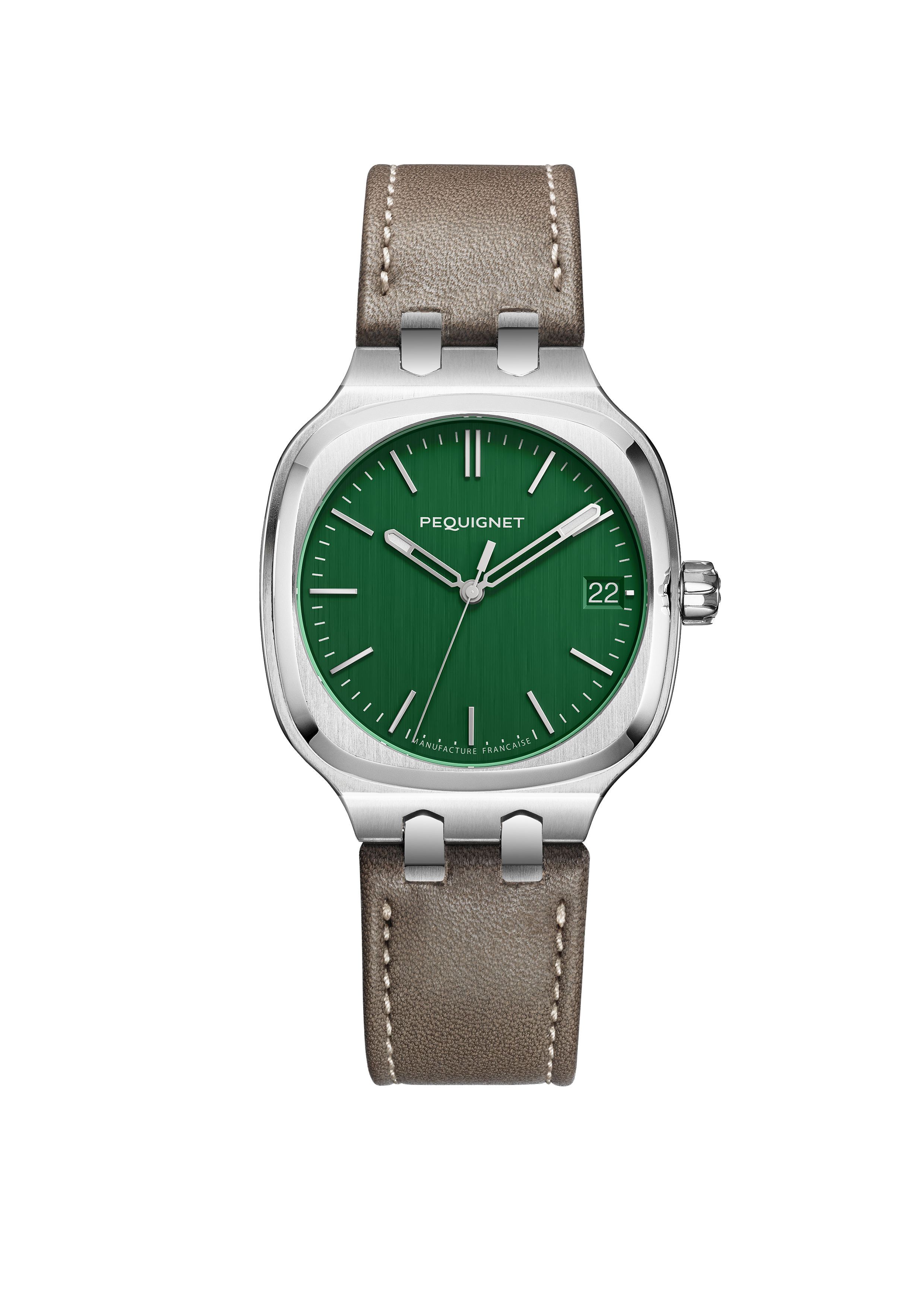 pequignet-concorde-cadran-vert-anglais-36-mm-montre-sport-chic-acier image 2