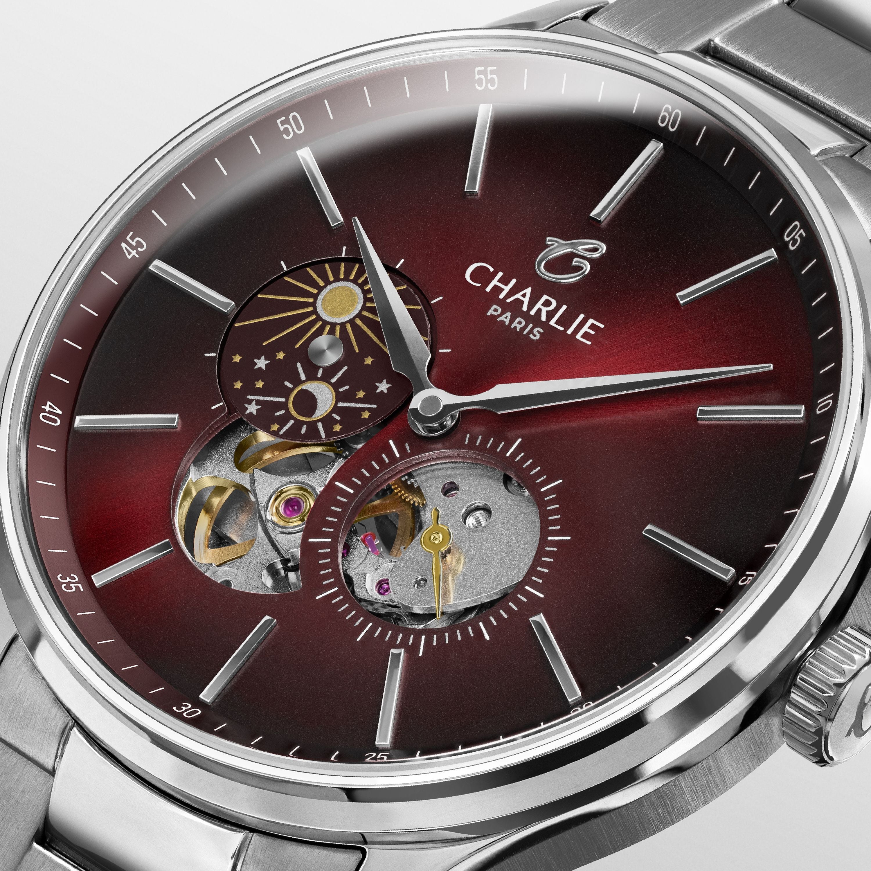 charlie-paris-initial-c-ur-ouvert-jour-nuit-montre-automatique-homme-40mm-bordea image 8
