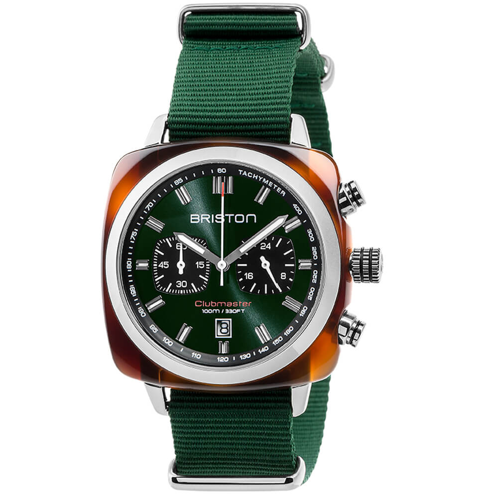 briston-clubmaster-sport-chrono-42-mm-vert-anglais-quartz image 1