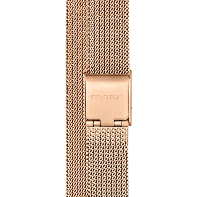 briston-clubmaster-lady-bracelet-maille-milanaise-double-tour-12-mm-or-rose image 1