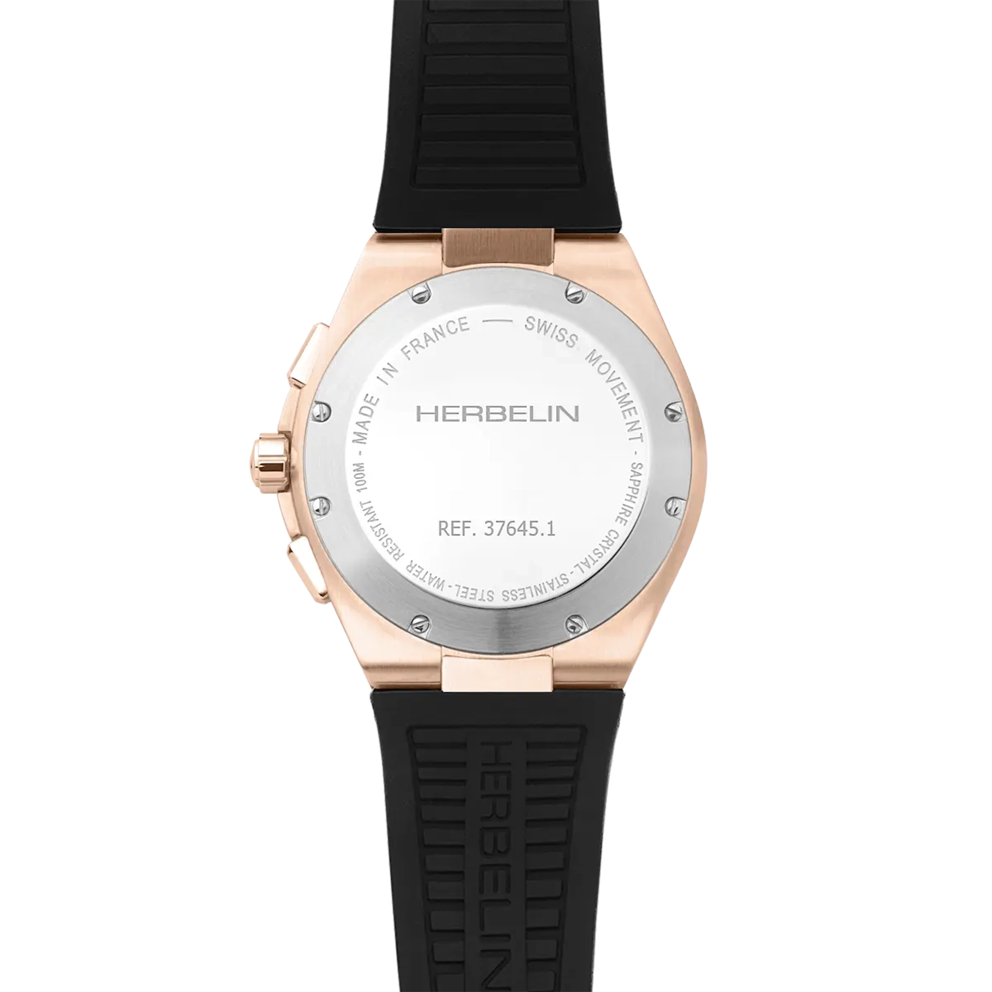 herbelin-cap-camarat-chronographe-42-mm-noir-pvd-or-rose-montre-homme-quartz image 4