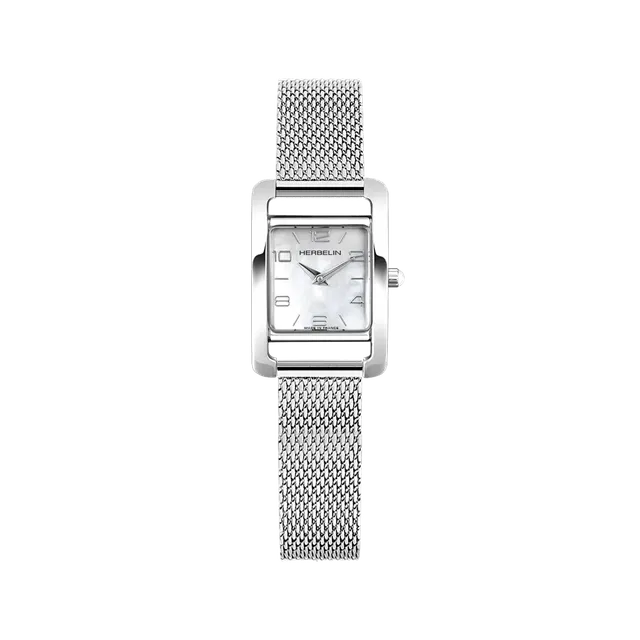 herbelin-ve-avenue-quartz-femme-nacre-acier-cuir-bleu image 1