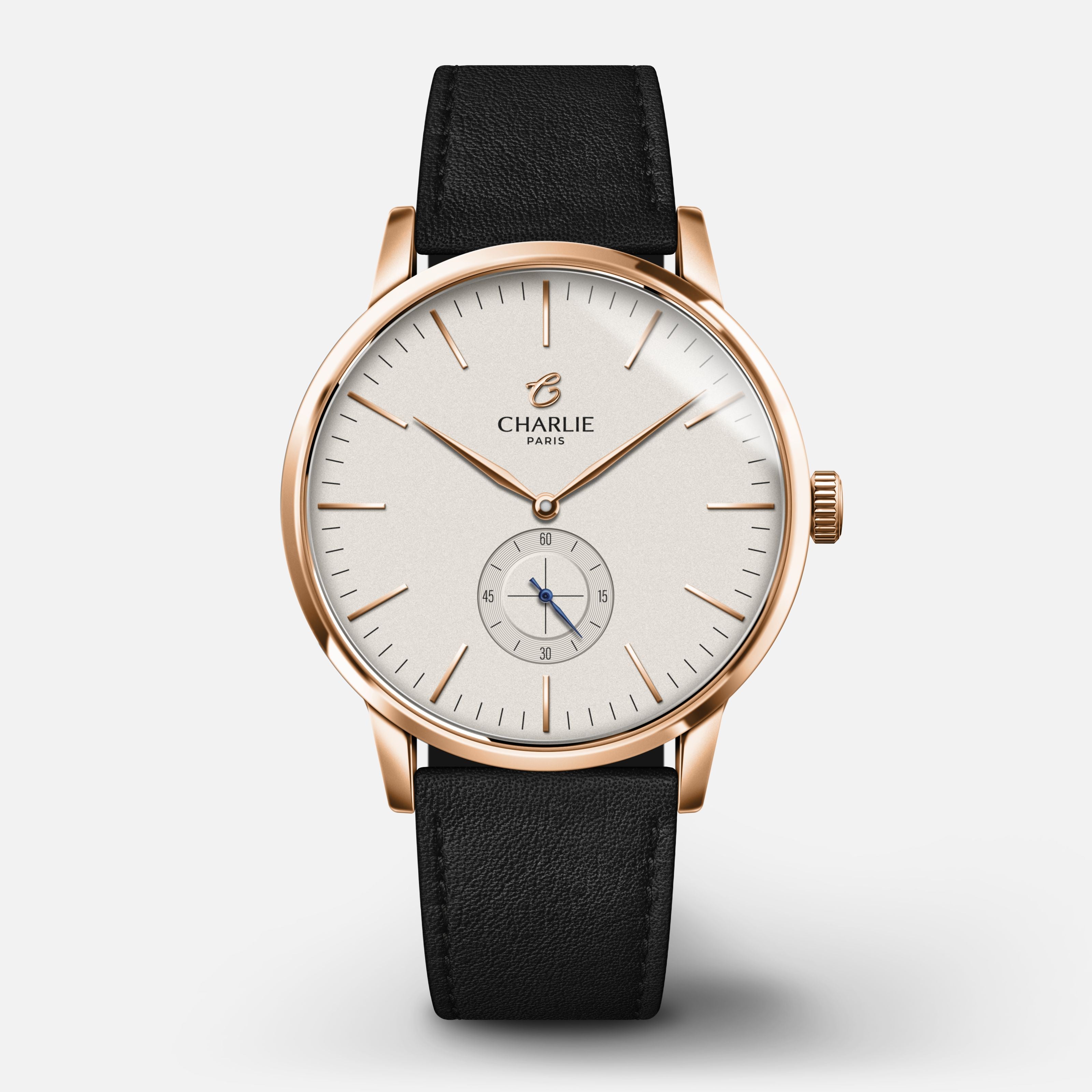 charlie-paris-horizon-montre-quartz-homme-39mm-blanc-dor-rose image 8