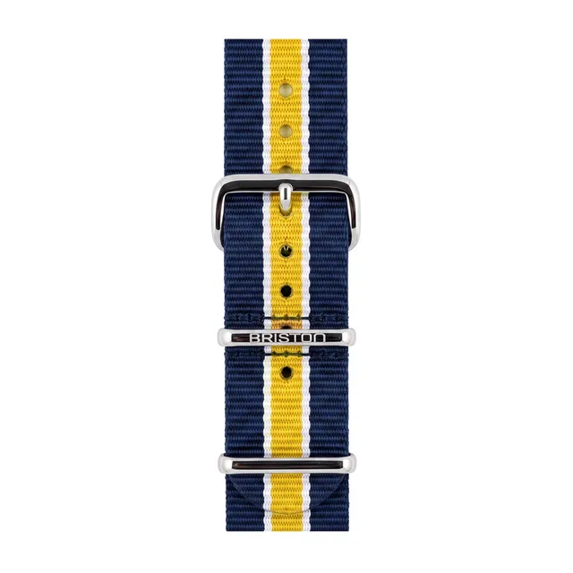 briston-clubmaster-classic-bracelet-type-nato-20-mm-bleu-blanc-jaune image 1