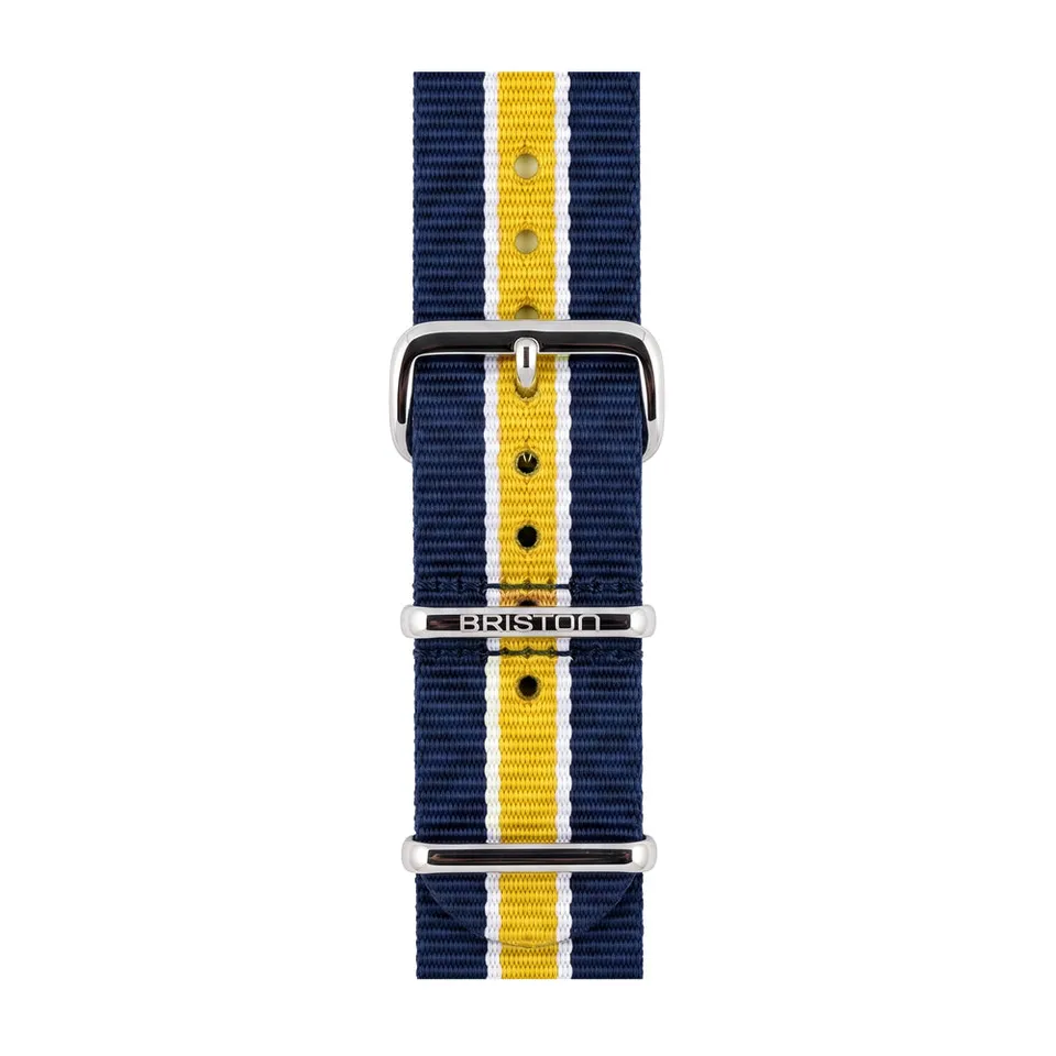 briston-clubmaster-classic-bracelet-type-nato-20-mm-bleu-blanc-jaune image 1