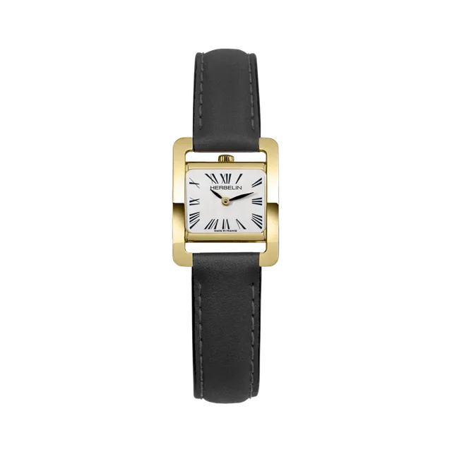 herbelin-ve-avenue-quartz-femme-pvd-or-jaune-cuir-noir image 1